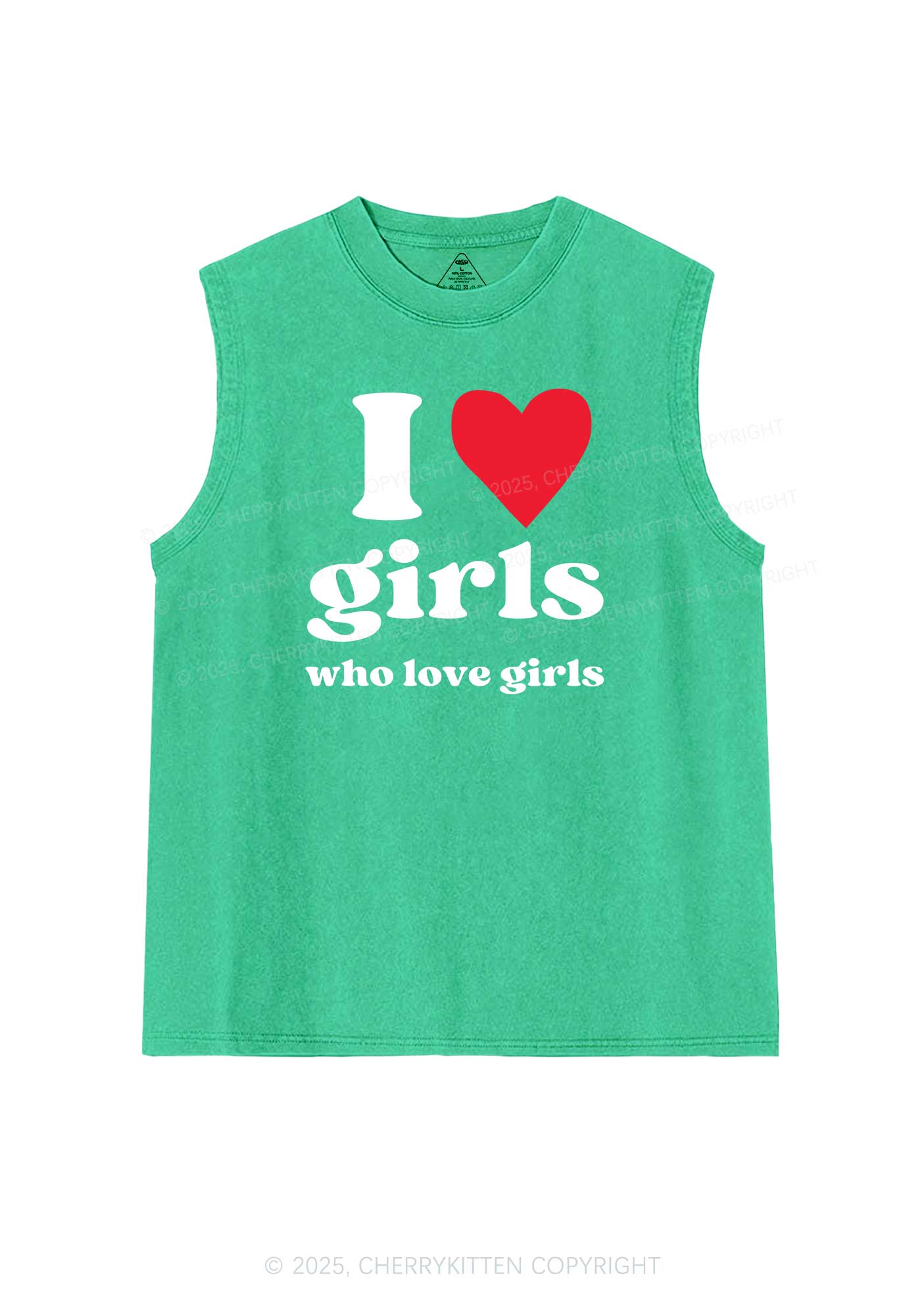 Girls Love Girls Pride Y2K Washed Muscle Tank Cherrykitten - Image 6