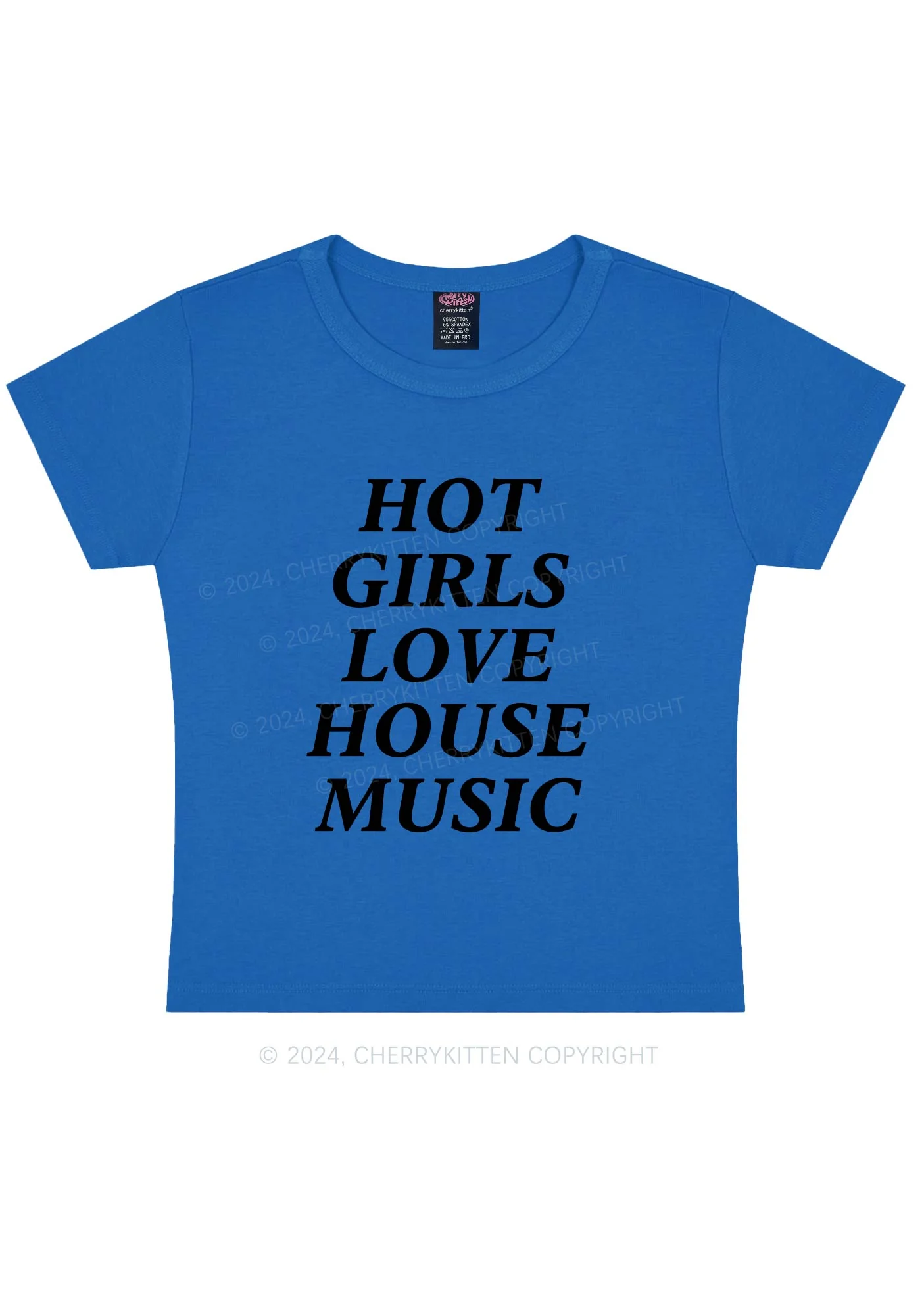 Girls Love House Music Y2K Baby Tee Cherrykitten - Image 10