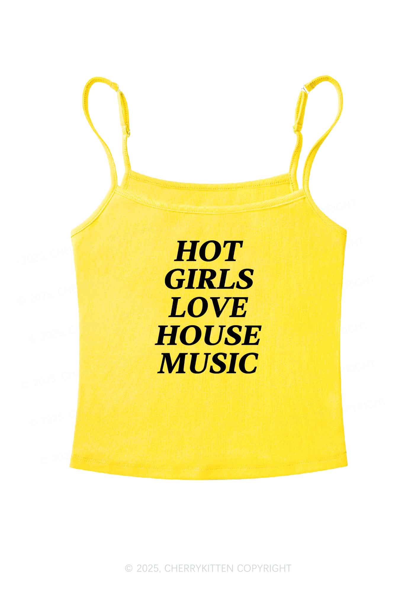 Girls Love House Music Y2K Spaghetti Strap Cami Cherrykitten - Image 5