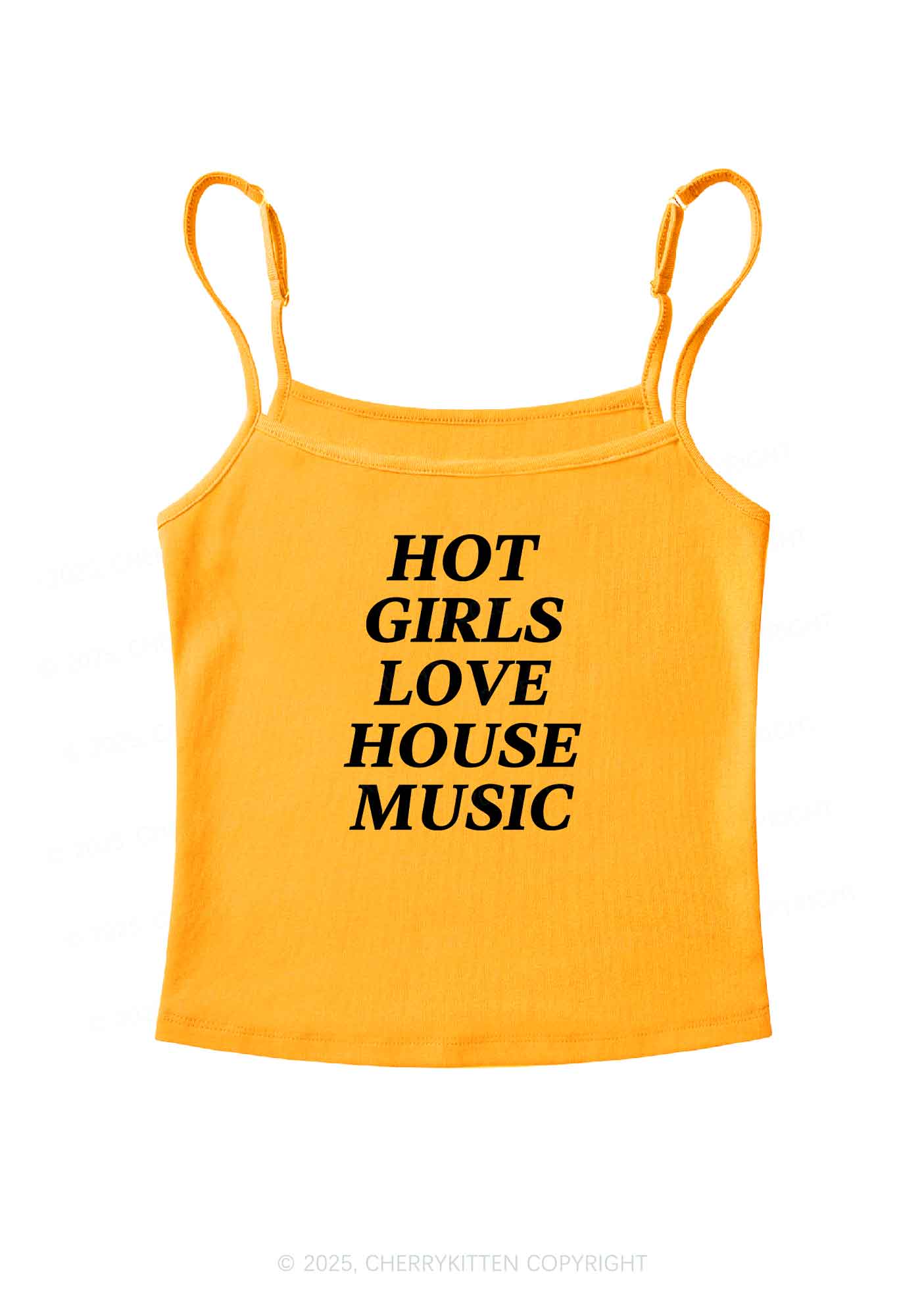 Girls Love House Music Y2K Spaghetti Strap Cami Cherrykitten - Image 7
