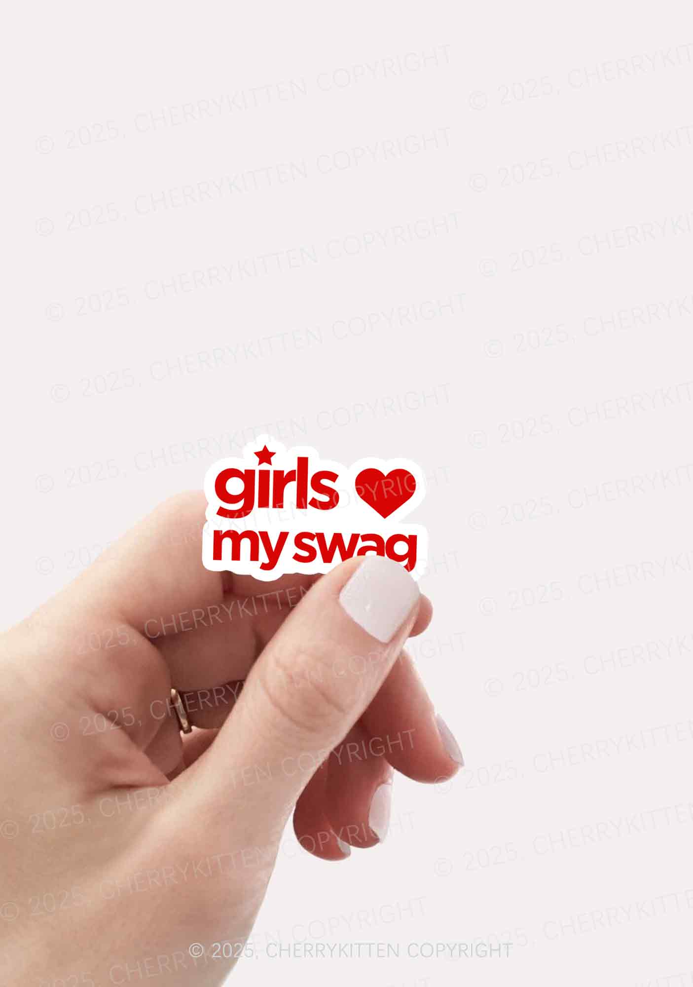Girls Love My Swag Pride 1Pc Y2K Sticker Cherrykitten - Image 2