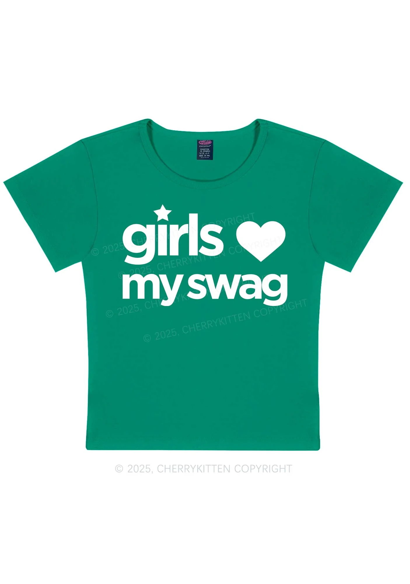 Girls Love My Swag Pride Y2K Baby Tee Cherrykitten - Image 11