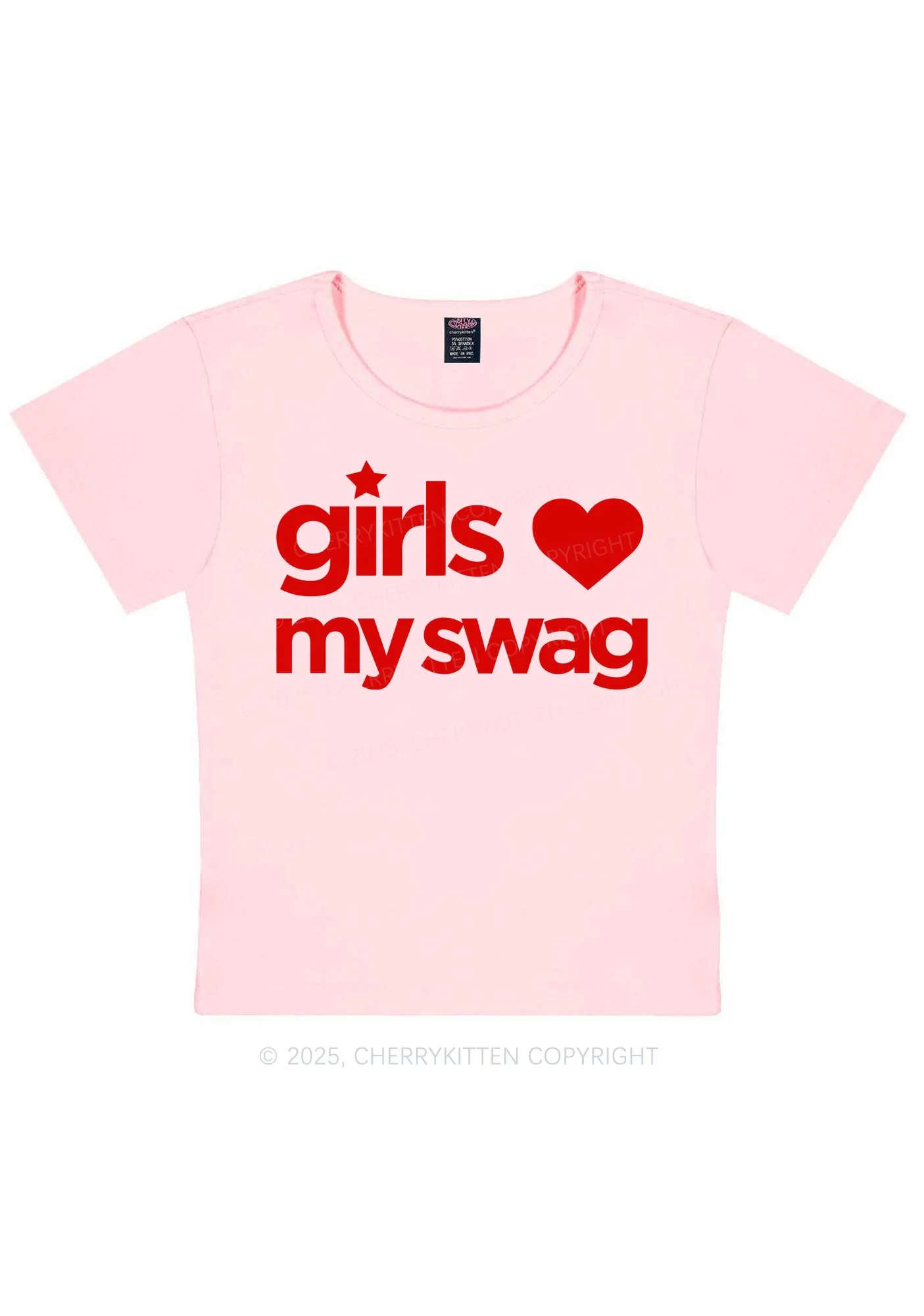 Girls Love My Swag Pride Y2K Baby Tee Cherrykitten - Image 12