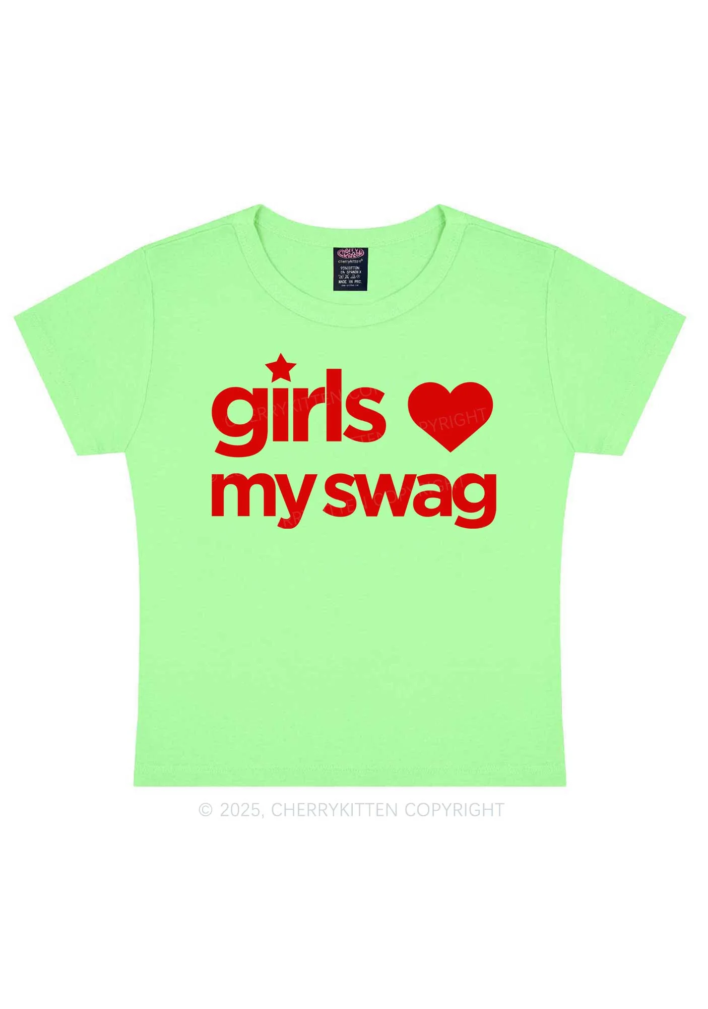 Girls Love My Swag Pride Y2K Baby Tee Cherrykitten - Image 13