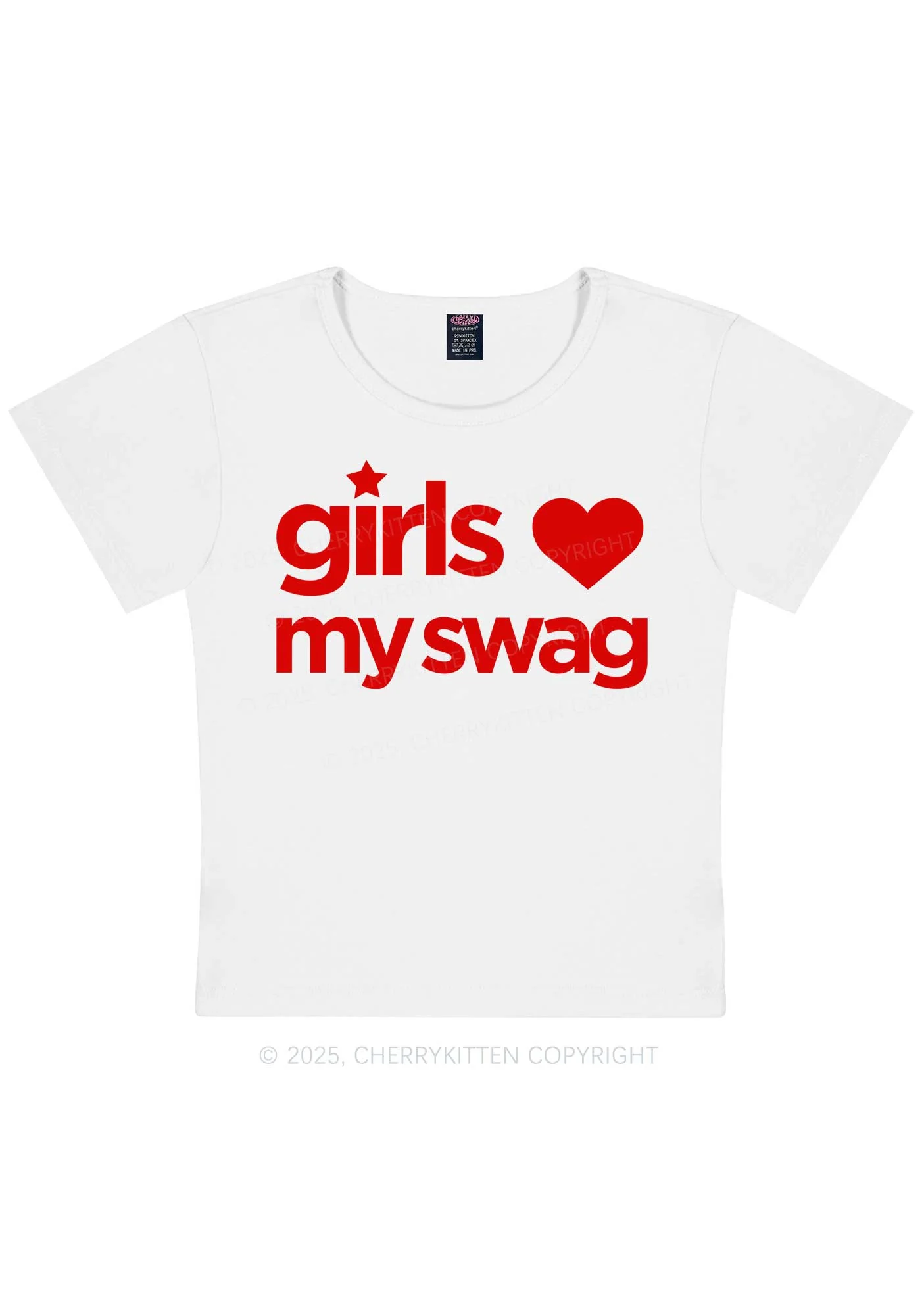Girls Love My Swag Pride Y2K Baby Tee Cherrykitten - Image 5