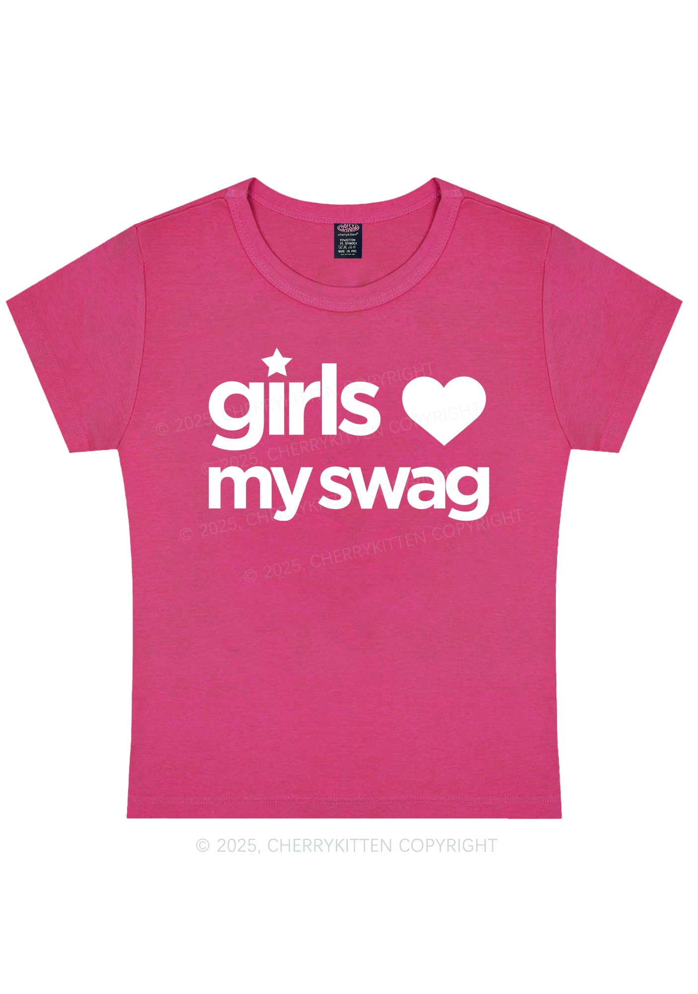 Girls Love My Swag Pride Y2K Baby Tee Cherrykitten - Image 6