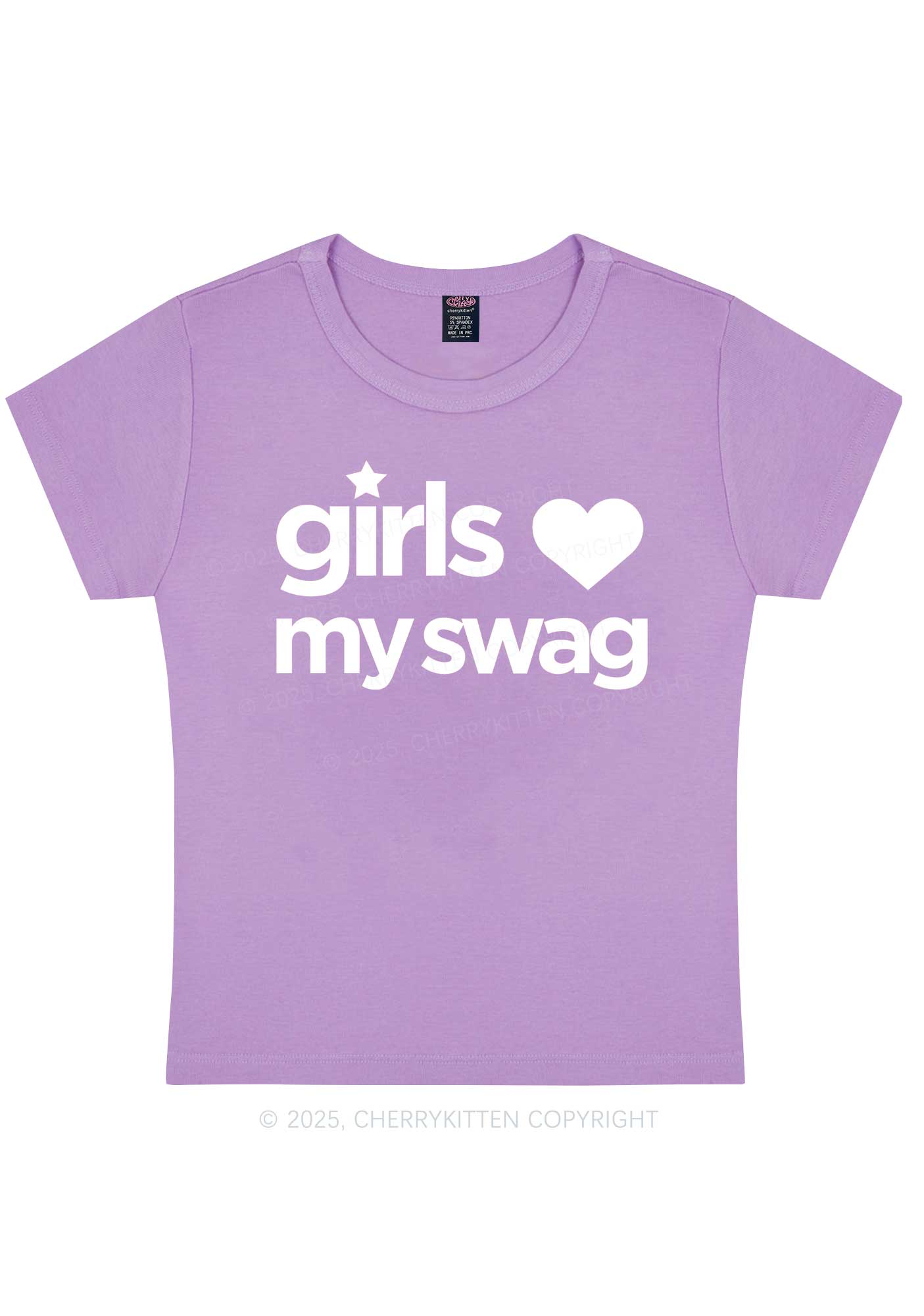 Girls Love My Swag Pride Y2K Baby Tee Cherrykitten - Image 7