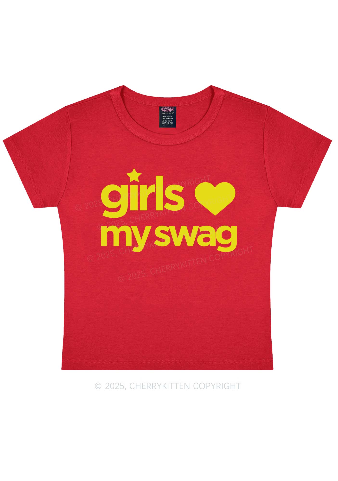 Girls Love My Swag Pride Y2K Baby Tee Cherrykitten - Image 8