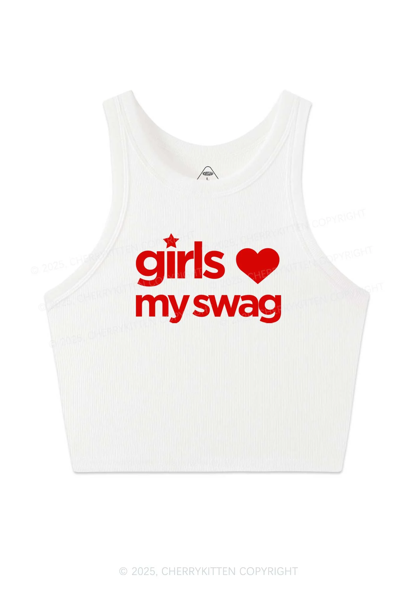 Girls Love My Swag Pride Y2K Crop Tank Top Cherrykitten - Image 3
