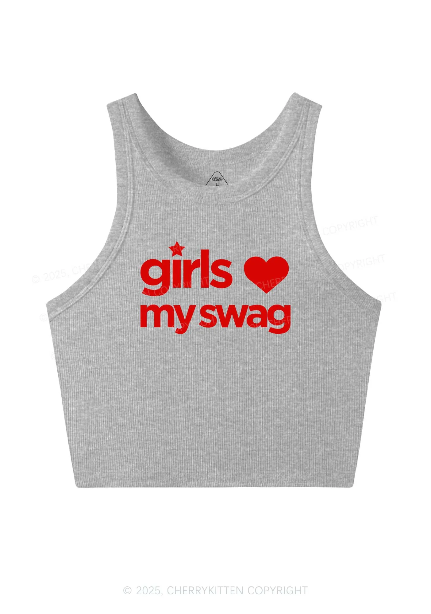 Girls Love My Swag Pride Y2K Crop Tank Top Cherrykitten - Image 4