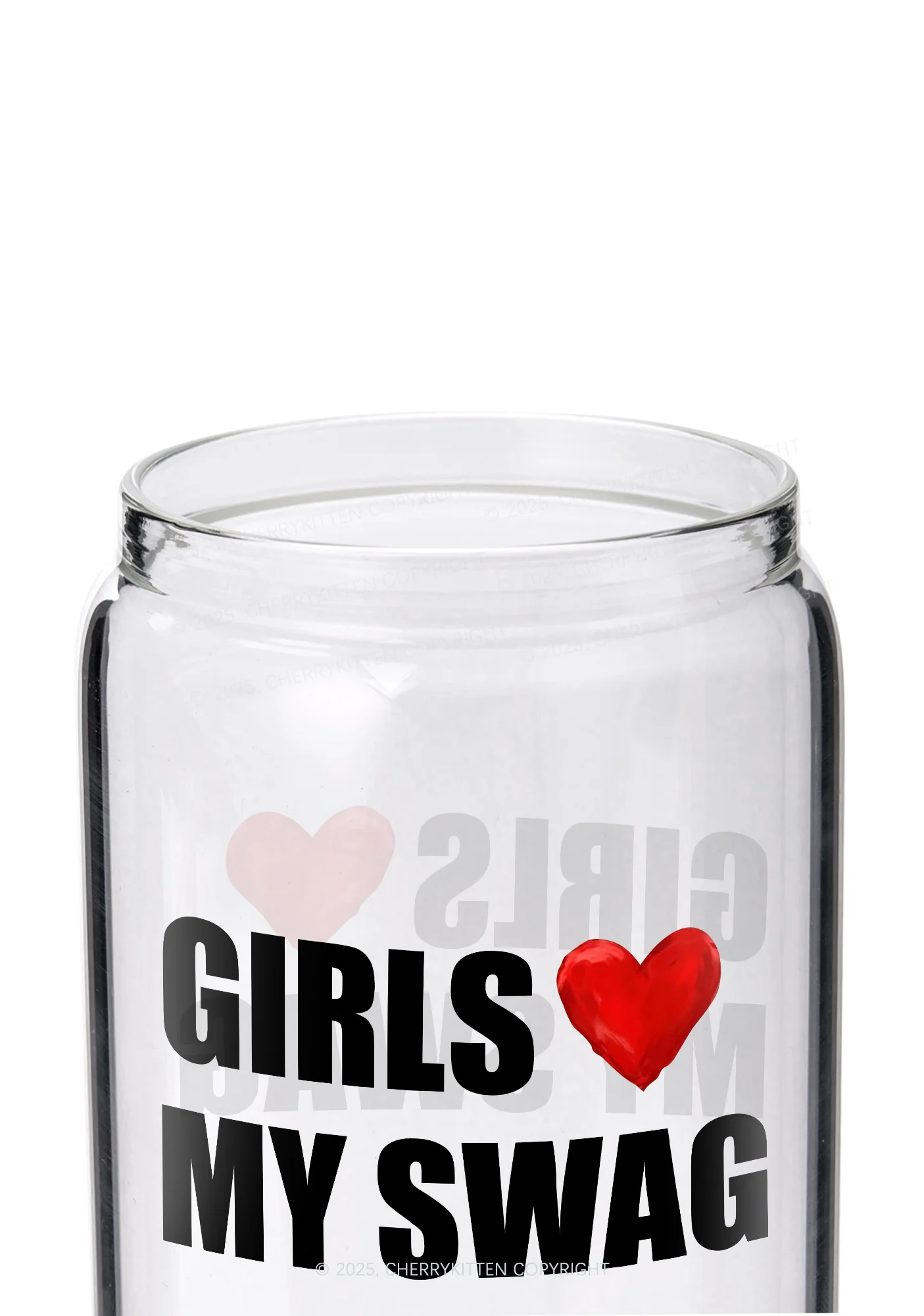 Girls Love My Swag Pride Y2K Printed Glass Cup Cherrykitten - Image 2