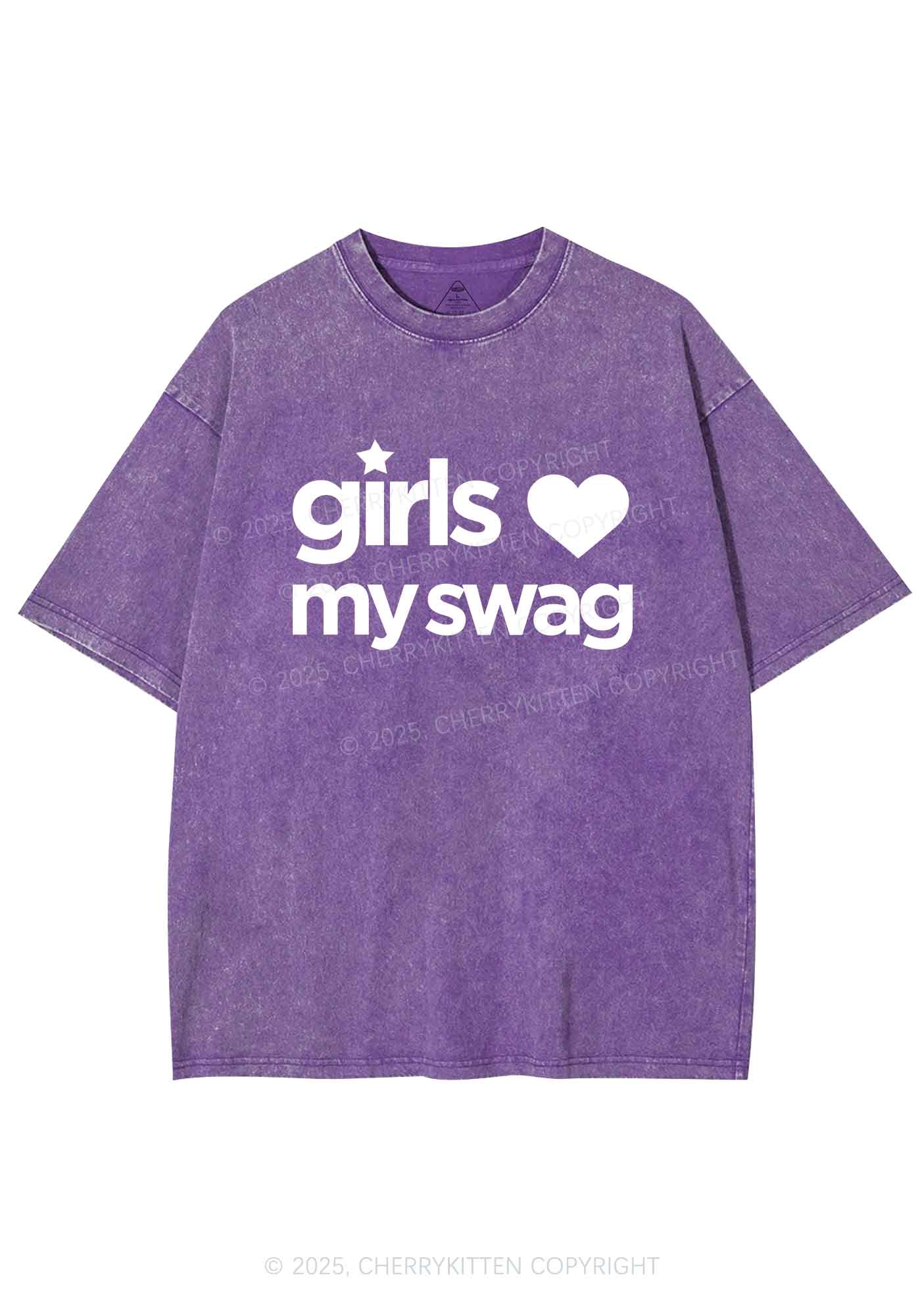 Girls Love My Swag Pride Y2K Shirts Washed Tee Cherrykitten - Image 5