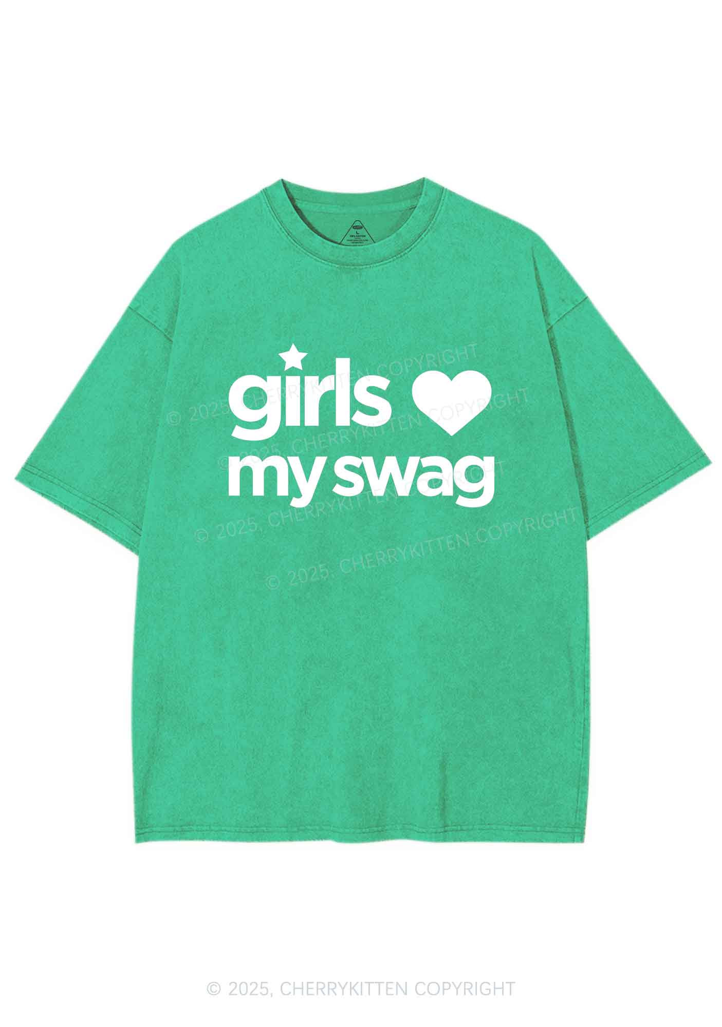 Girls Love My Swag Pride Y2K Shirts Washed Tee Cherrykitten - Image 6