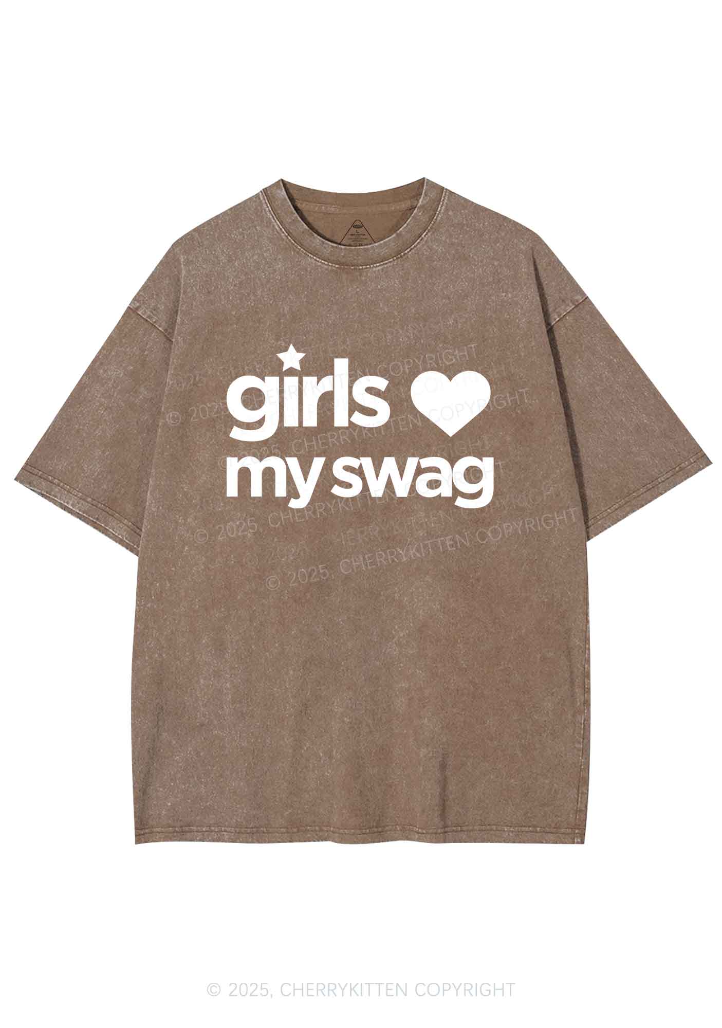 Girls Love My Swag Pride Y2K Shirts Washed Tee Cherrykitten - Image 7
