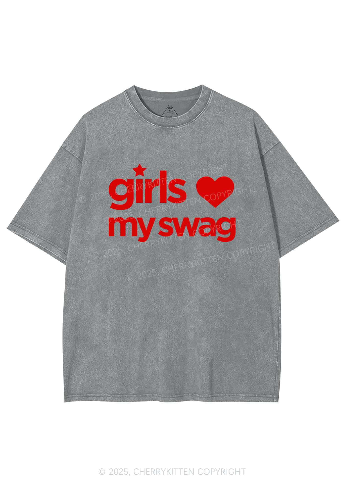Girls Love My Swag Pride Y2K Shirts Washed Tee Cherrykitten - Image 8