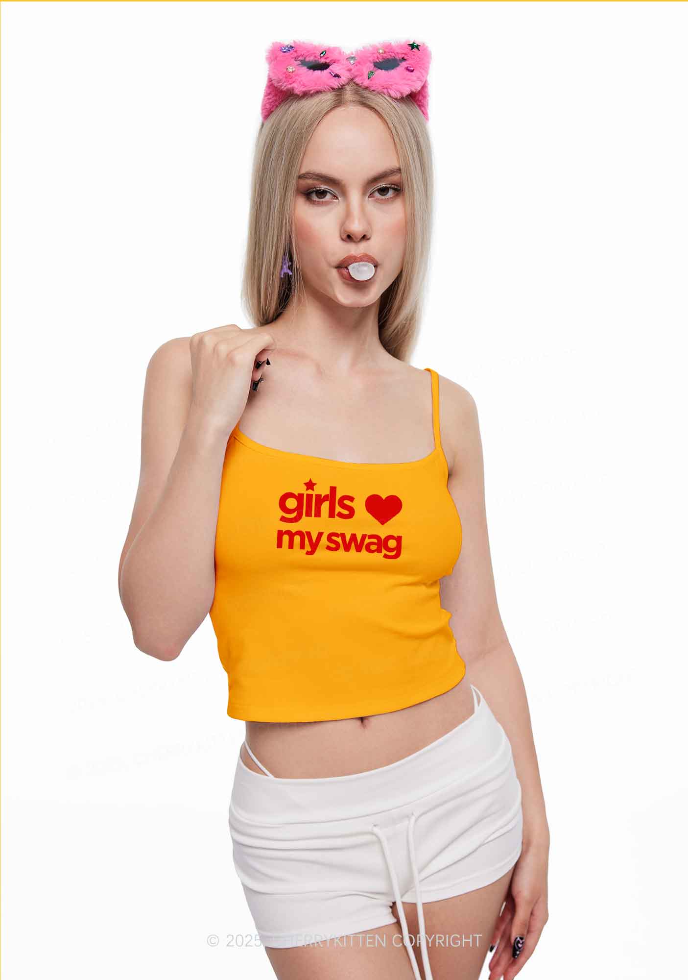 Girls Love My Swag Pride Y2K Spaghetti Strap Cami Cherrykitten - Image 2