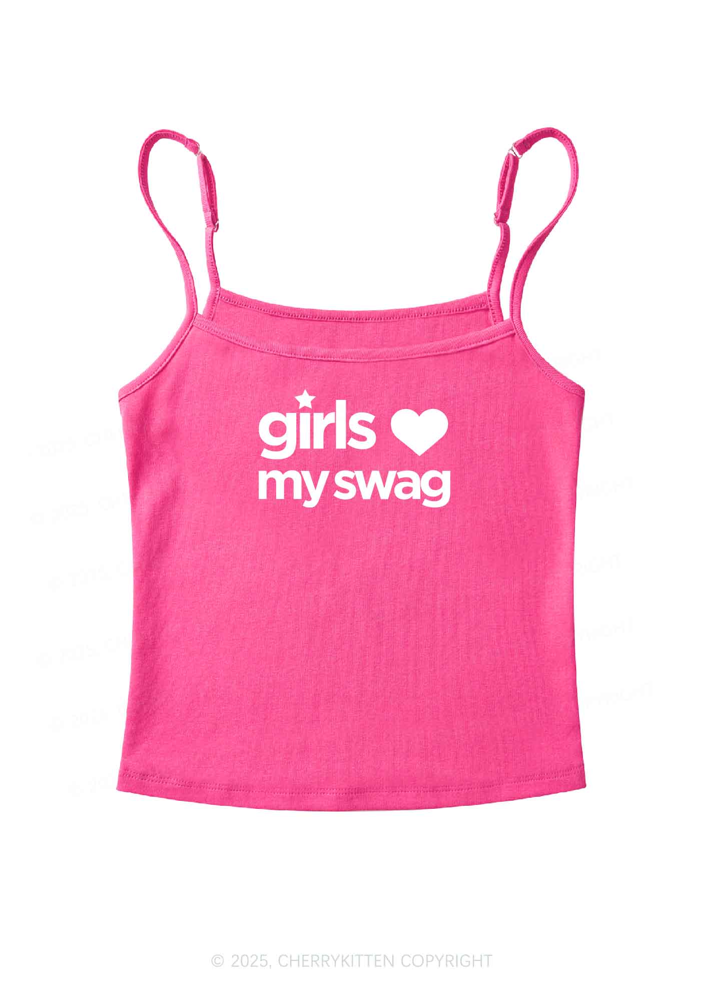 Girls Love My Swag Pride Y2K Spaghetti Strap Cami Cherrykitten - Image 4