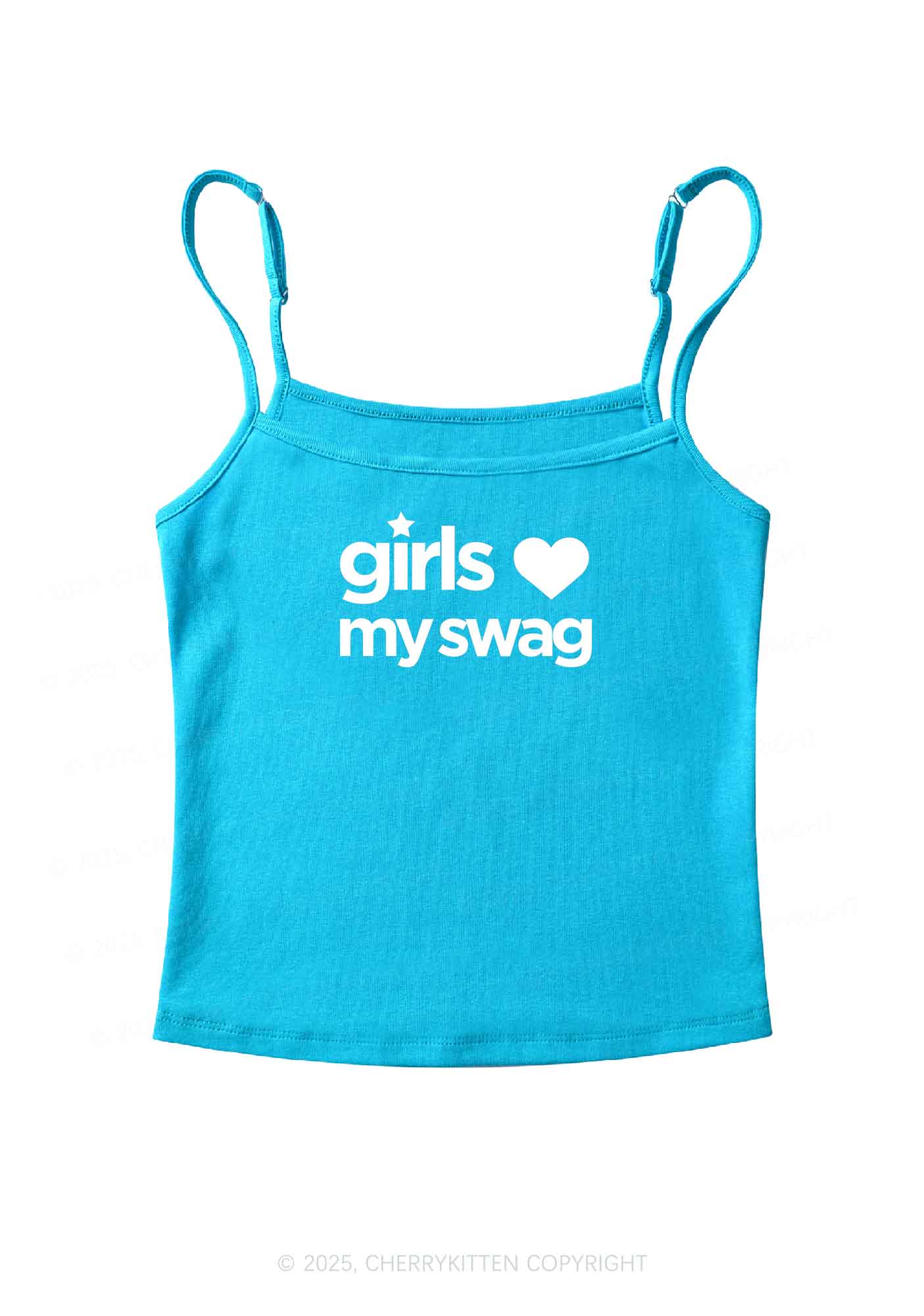 Girls Love My Swag Pride Y2K Spaghetti Strap Cami Cherrykitten - Image 5
