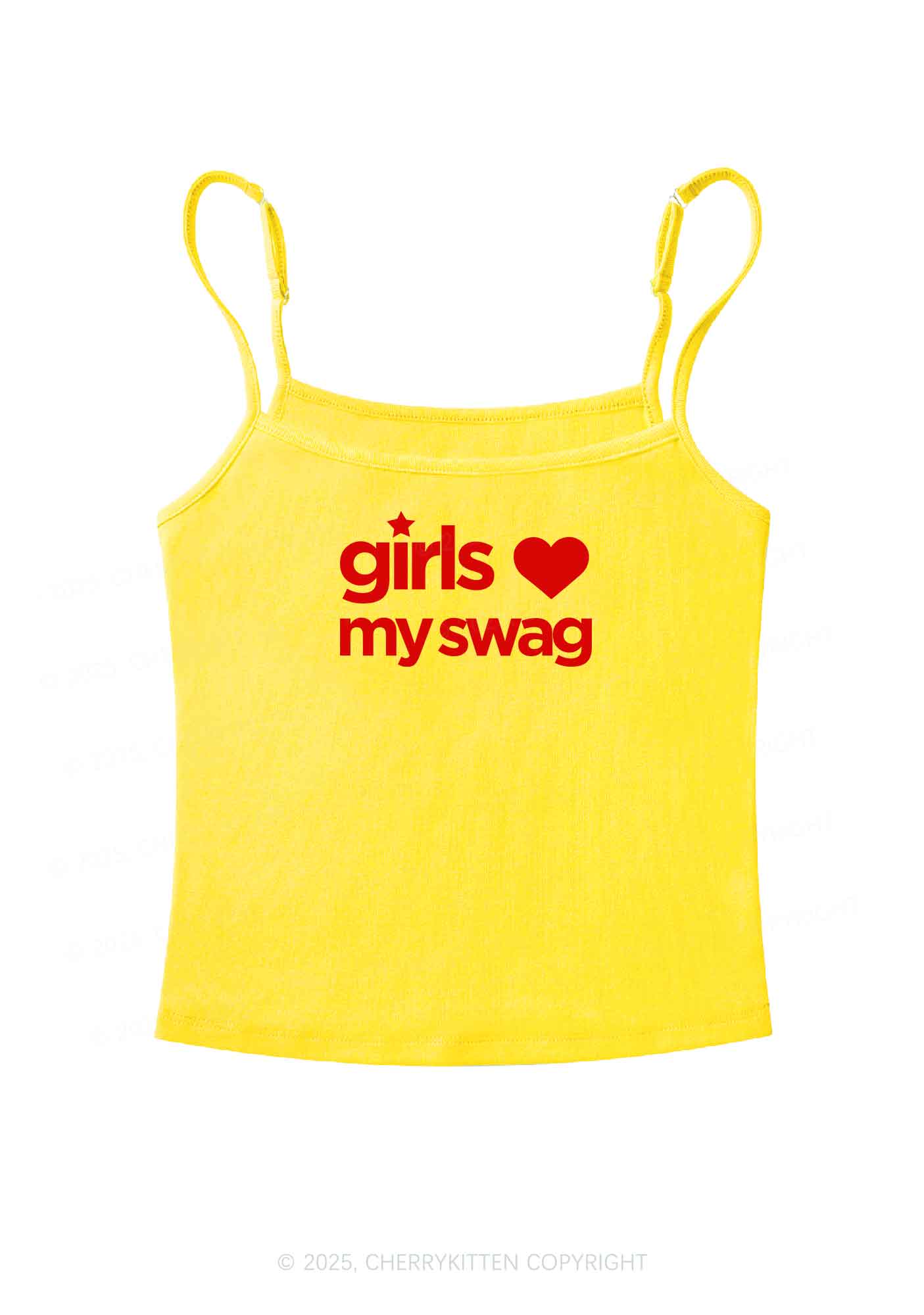 Girls Love My Swag Pride Y2K Spaghetti Strap Cami Cherrykitten - Image 6
