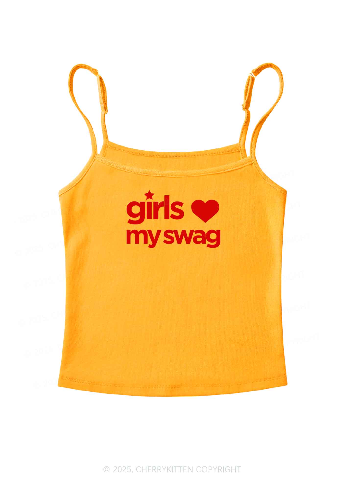 Girls Love My Swag Pride Y2K Spaghetti Strap Cami Cherrykitten - Image 7