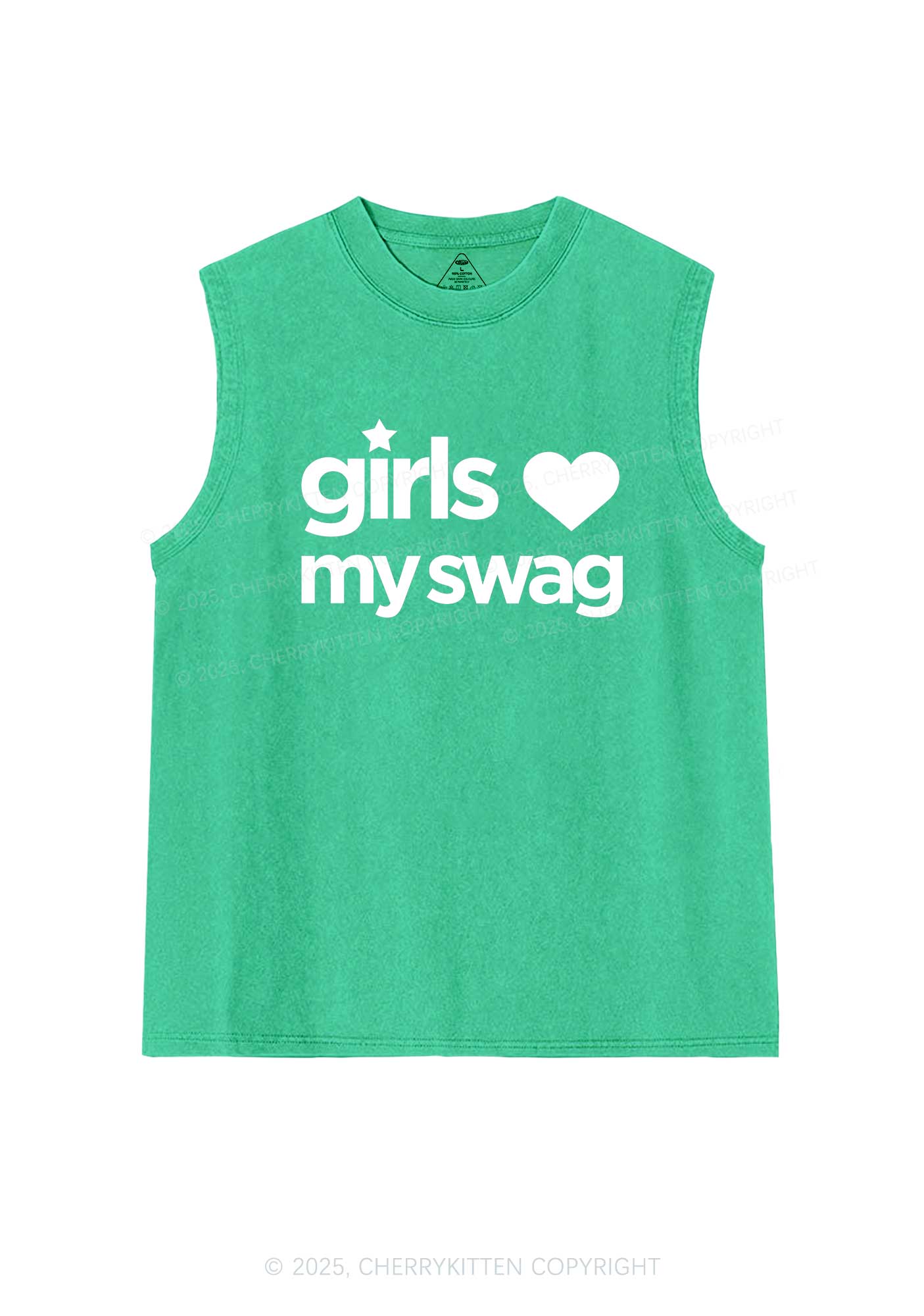 Girls Love My Swag Pride Y2K Washed Muscle Tank Cherrykitten - Image 5