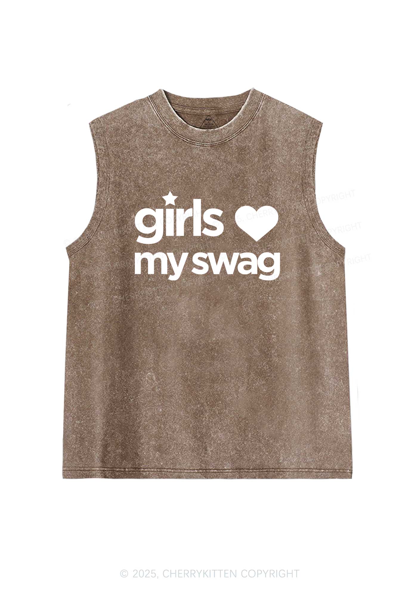 Girls Love My Swag Pride Y2K Washed Muscle Tank Cherrykitten - Image 6