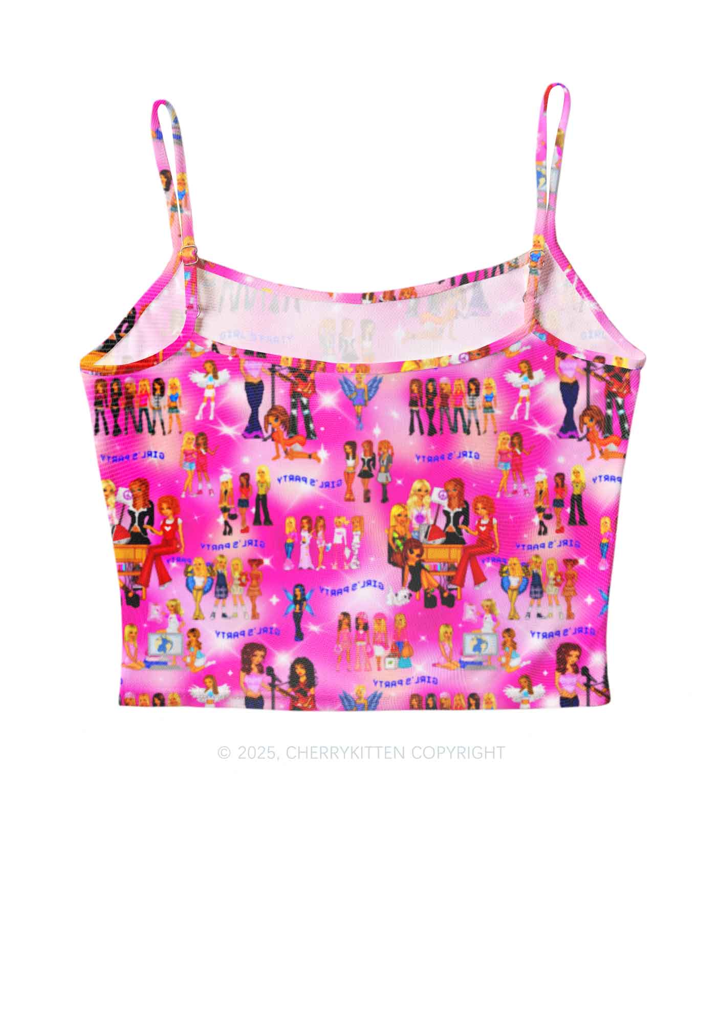 Girls Party Y2K Mesh Cami Tank Cherrykitten - Image 2