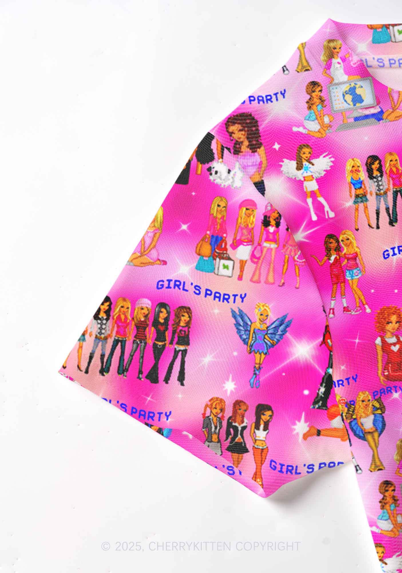 Girls Party Y2K Mesh Crop Top Cherrykitten - Image 3