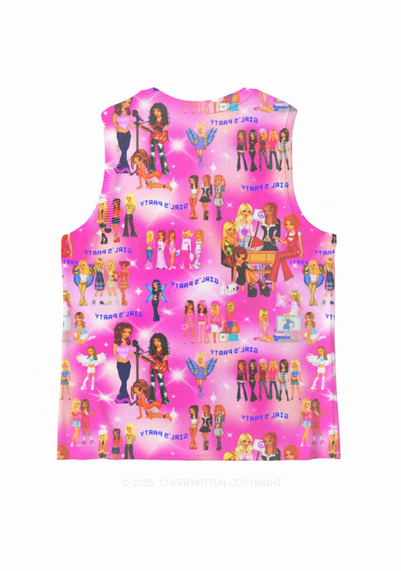 Girls Party Y2K Mesh Muscle Tank Cherrykitten - Image 3