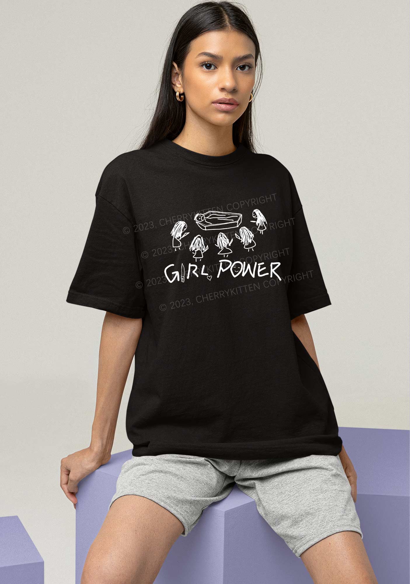 Girls Power Y2K Chunky Shirt Cherrykitten - Image 2