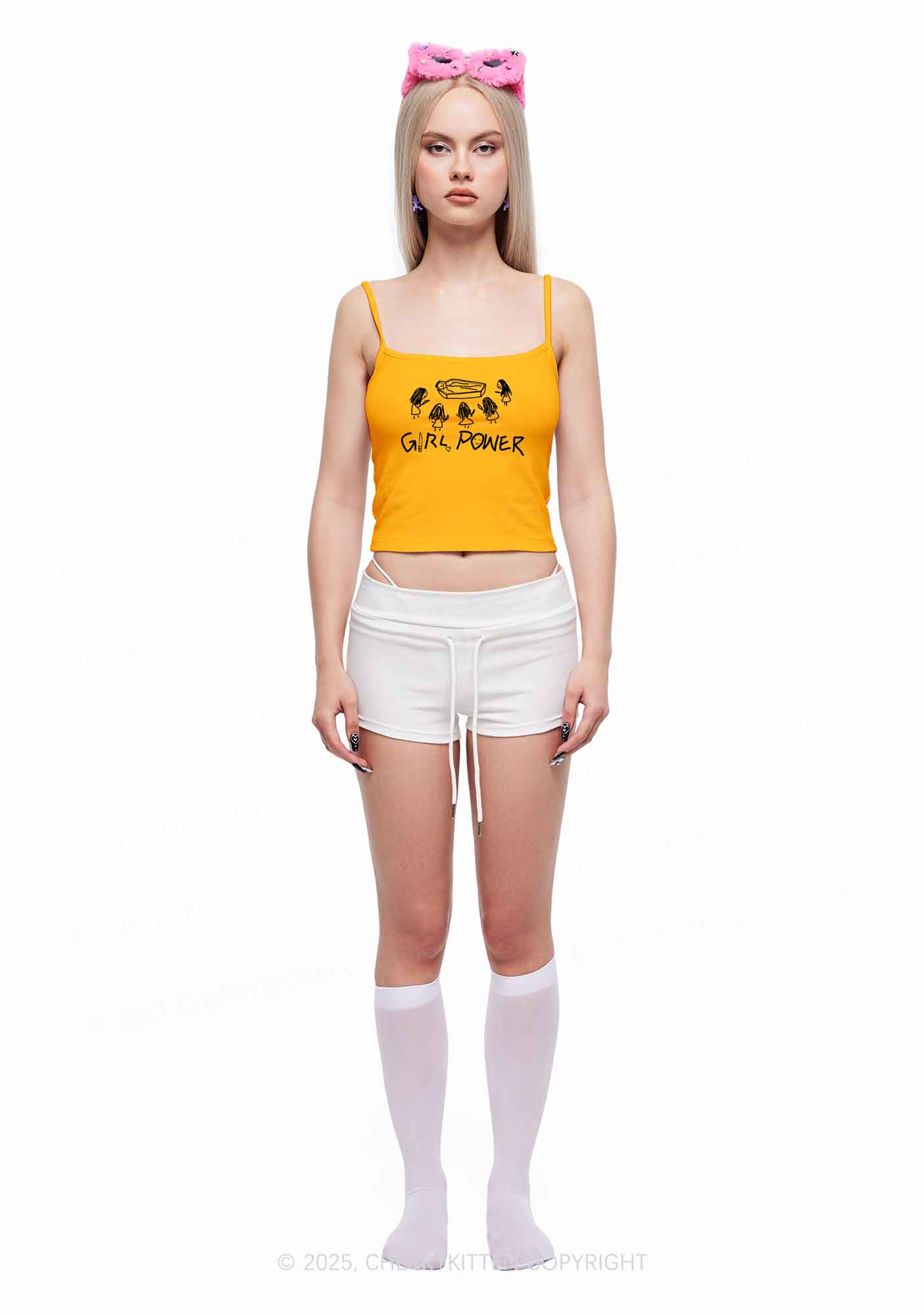 Girls Power Y2K Spaghetti Strap Cami Cherrykitten - Image 2