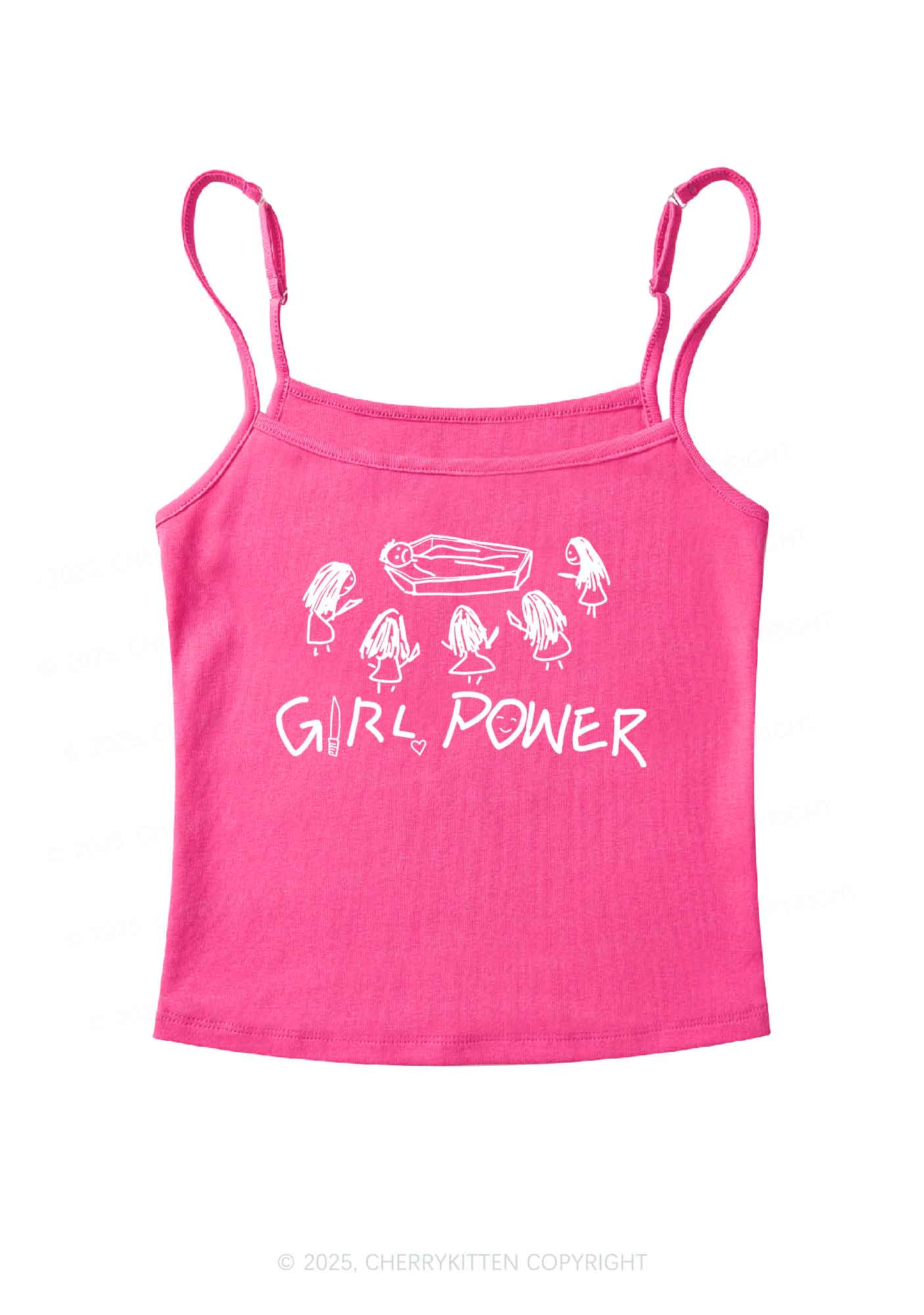 Girls Power Y2K Spaghetti Strap Cami Cherrykitten - Image 5