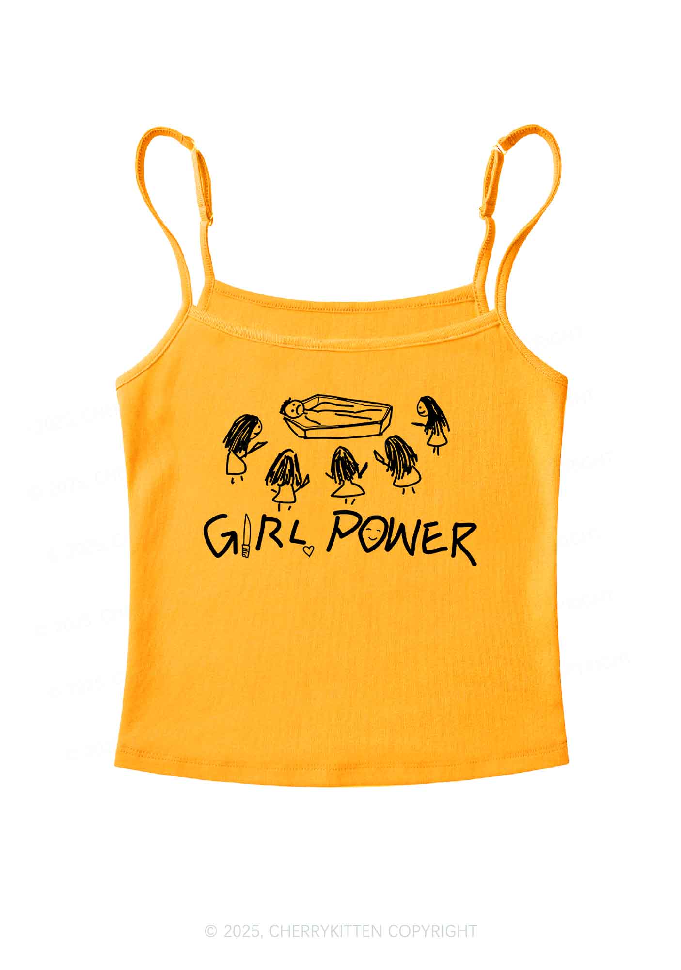 Girls Power Y2K Spaghetti Strap Cami Cherrykitten - Image 6