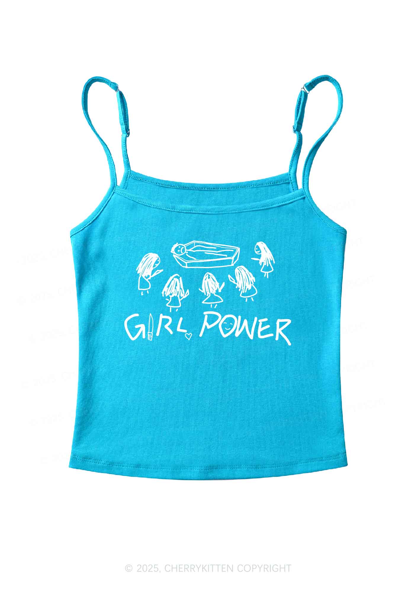 Girls Power Y2K Spaghetti Strap Cami Cherrykitten - Image 7