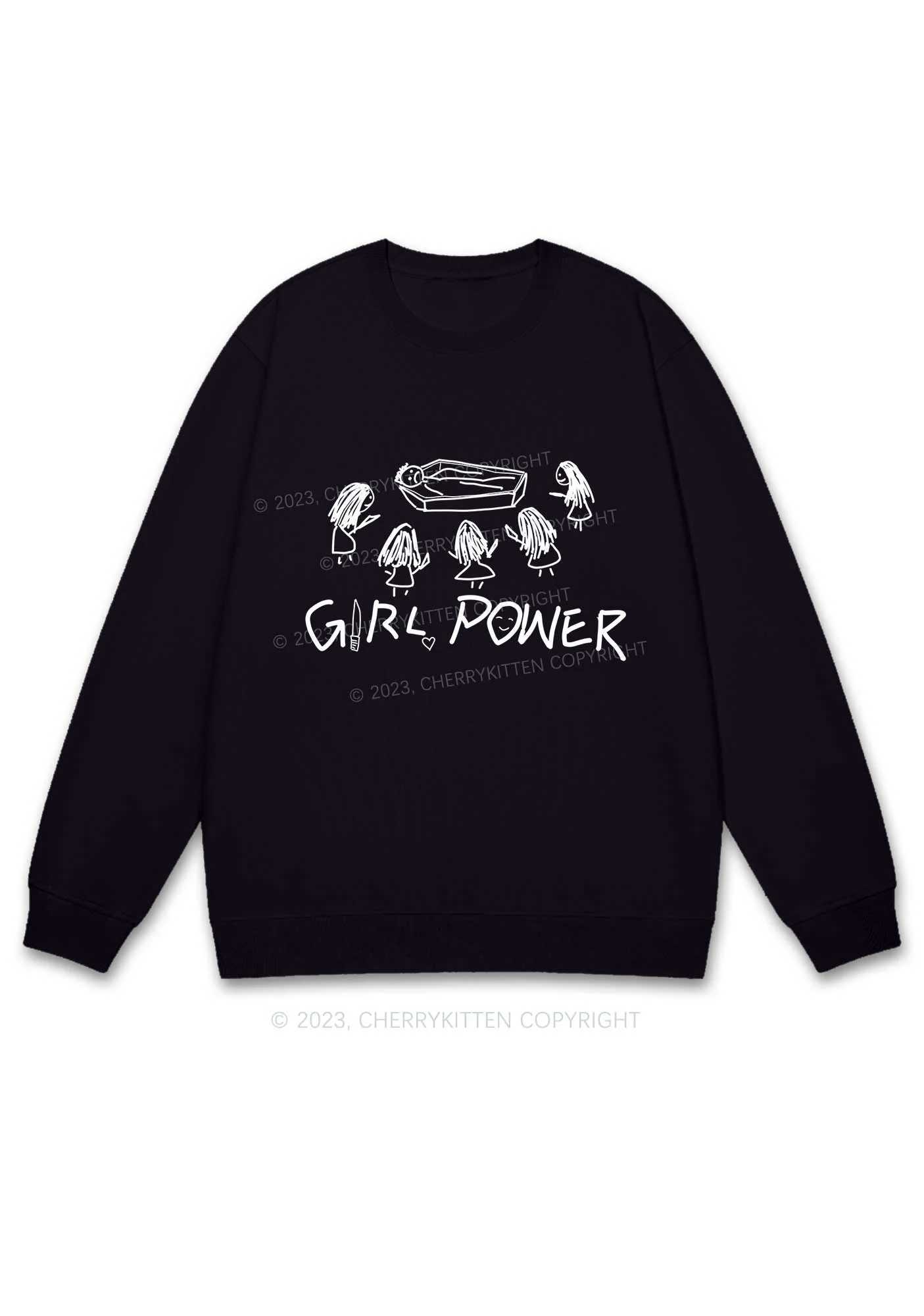 Girls Power Y2K Sweatshirt Cherrykitten - Image 3