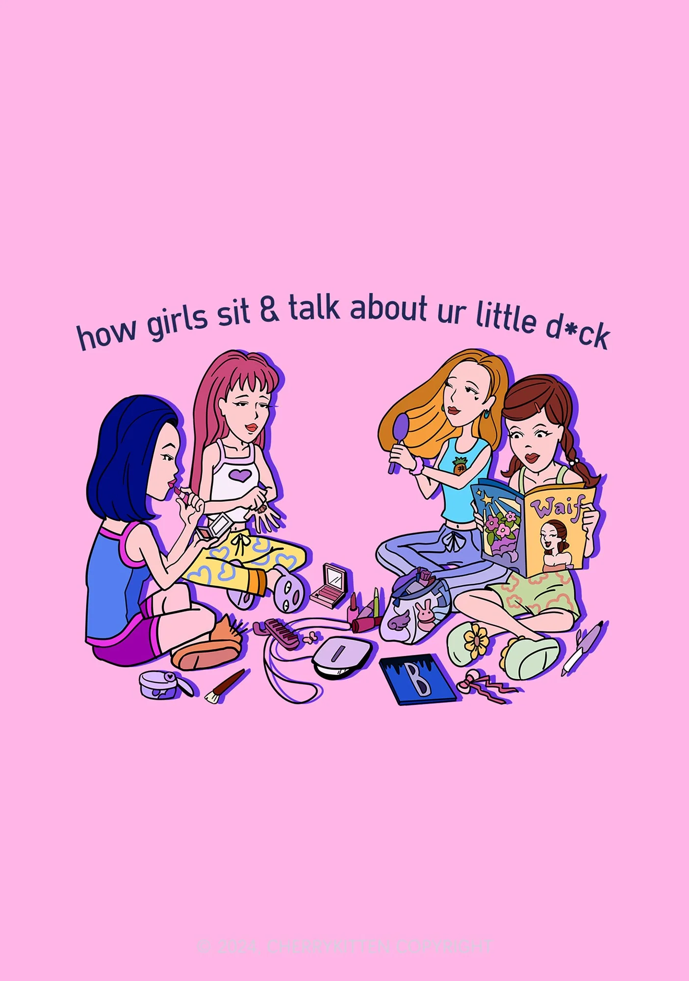 Girls Sit&Talk 1Pc Y2K Pin Badge Cherrykitten - Image 2