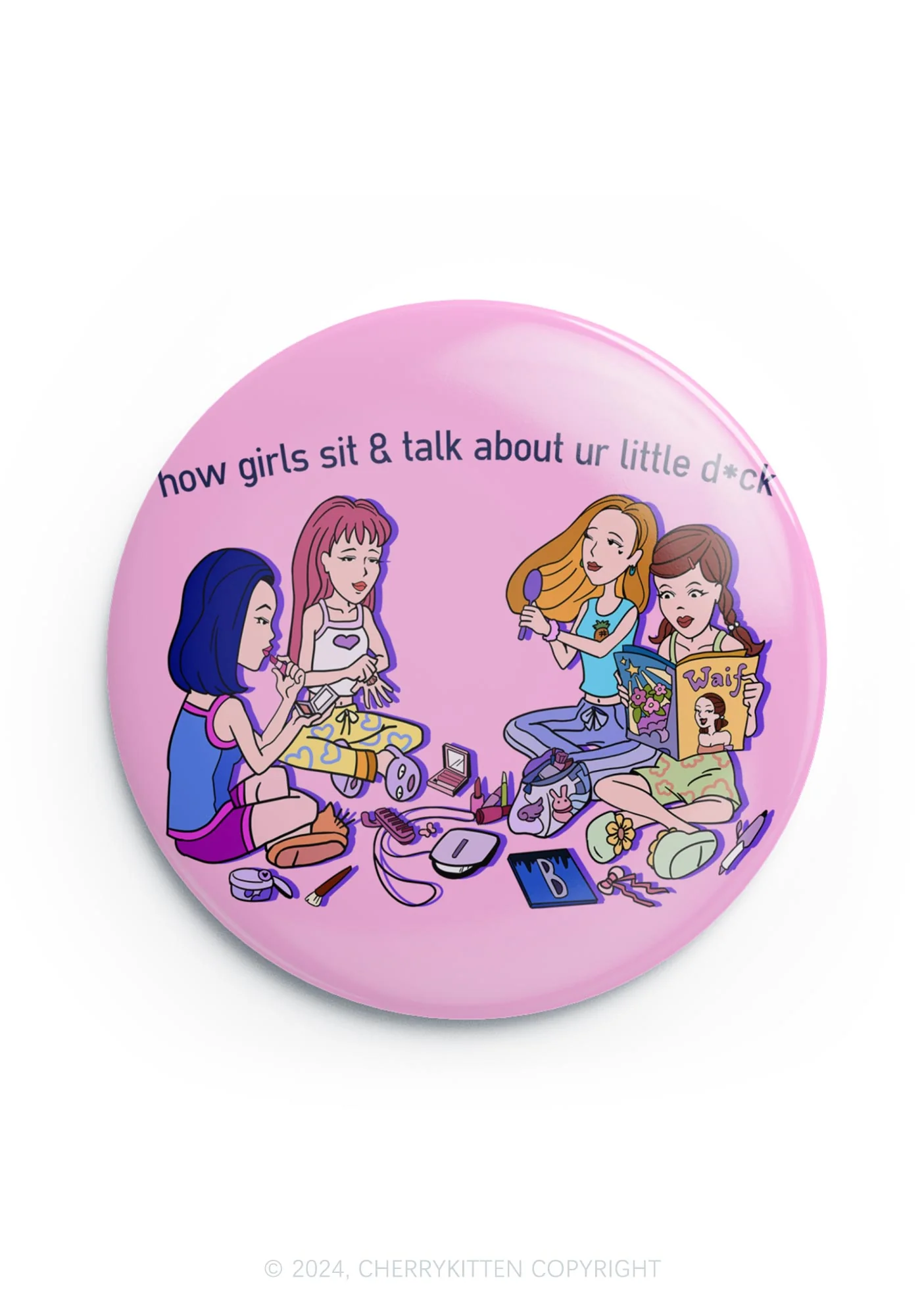 Girls Sit&Talk 1Pc Y2K Pin Badge Cherrykitten - Image 6