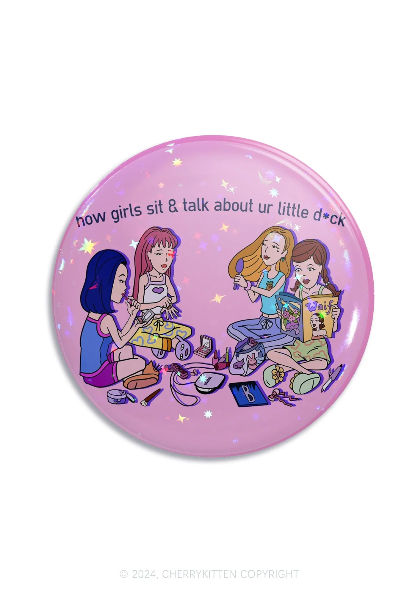 Girls Sit&Talk 1Pc Y2K Pin Badge Cherrykitten - Image 7