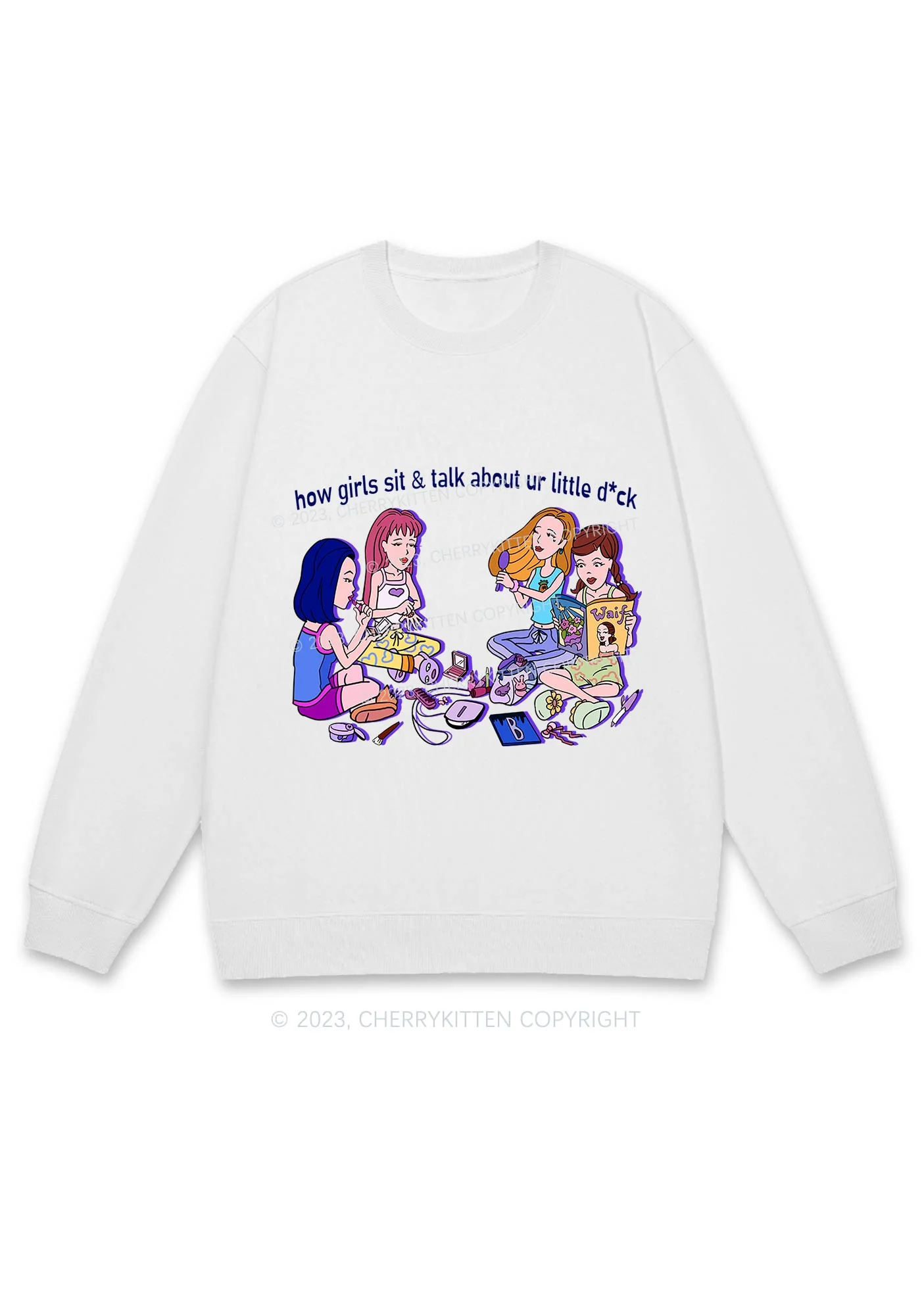 Girls Sit&Talk Y2K Sweatshirt Cherrykitten - Image 2