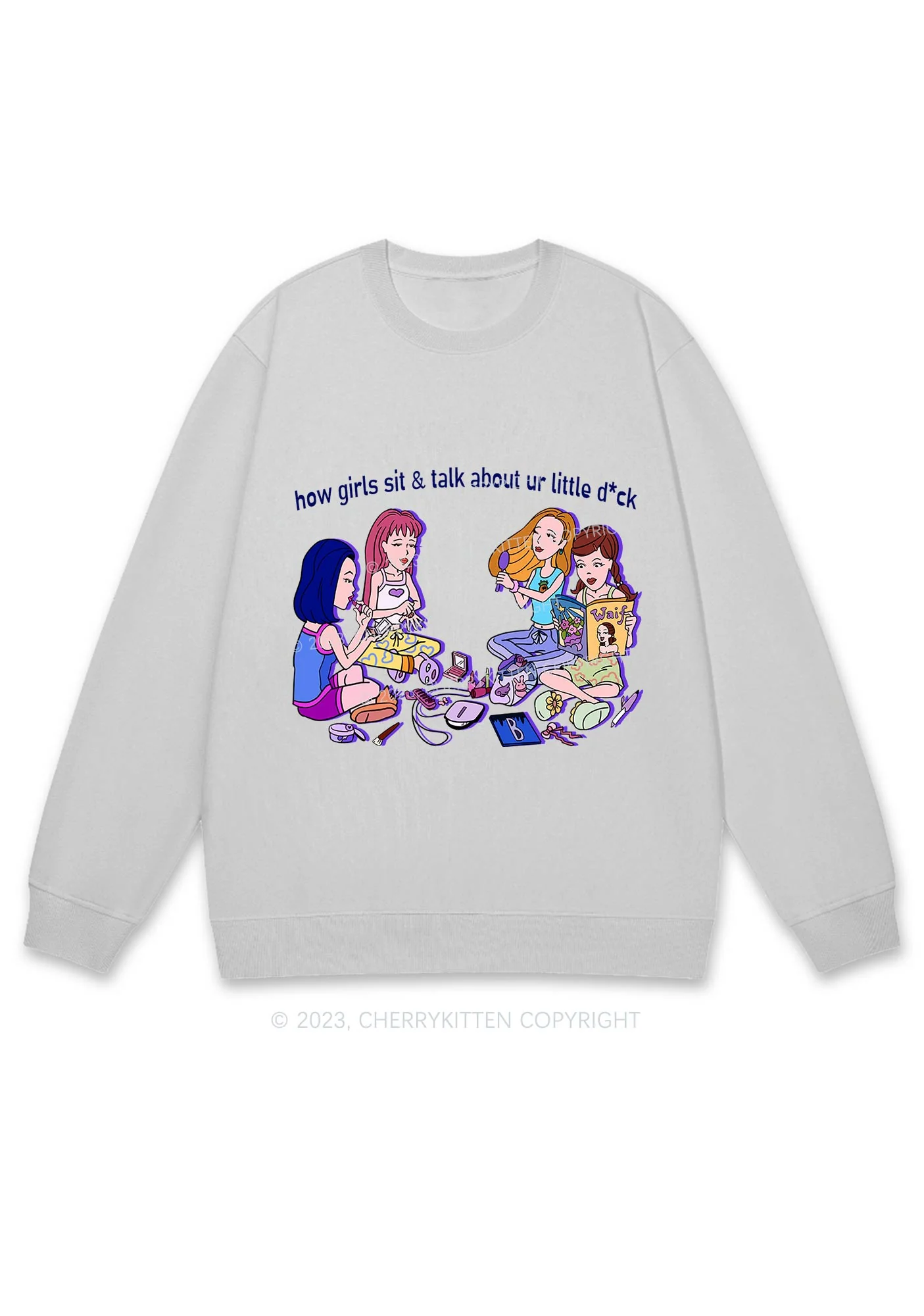 Girls Sit&Talk Y2K Sweatshirt Cherrykitten - Image 4