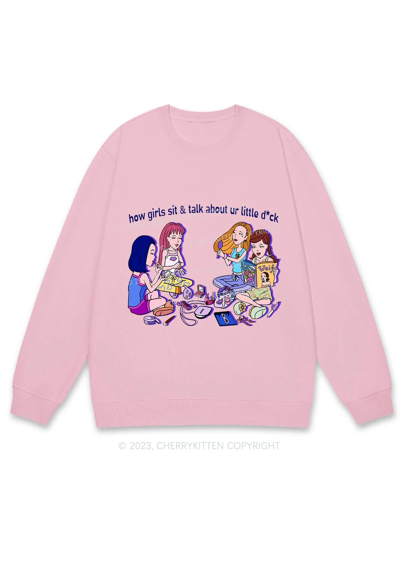 Girls Sit&Talk Y2K Sweatshirt Cherrykitten - Image 5
