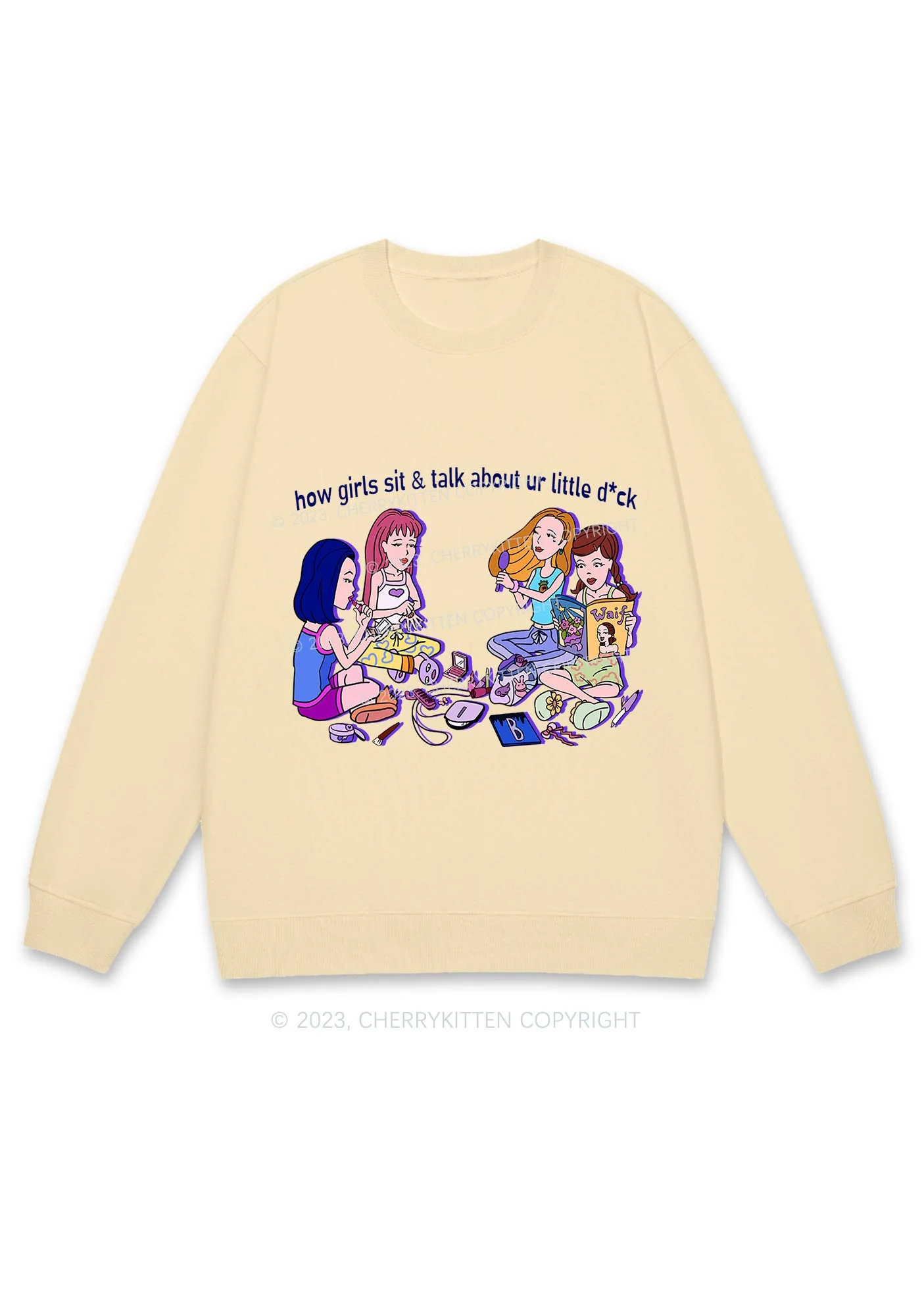 Girls Sit&Talk Y2K Sweatshirt Cherrykitten - Image 6