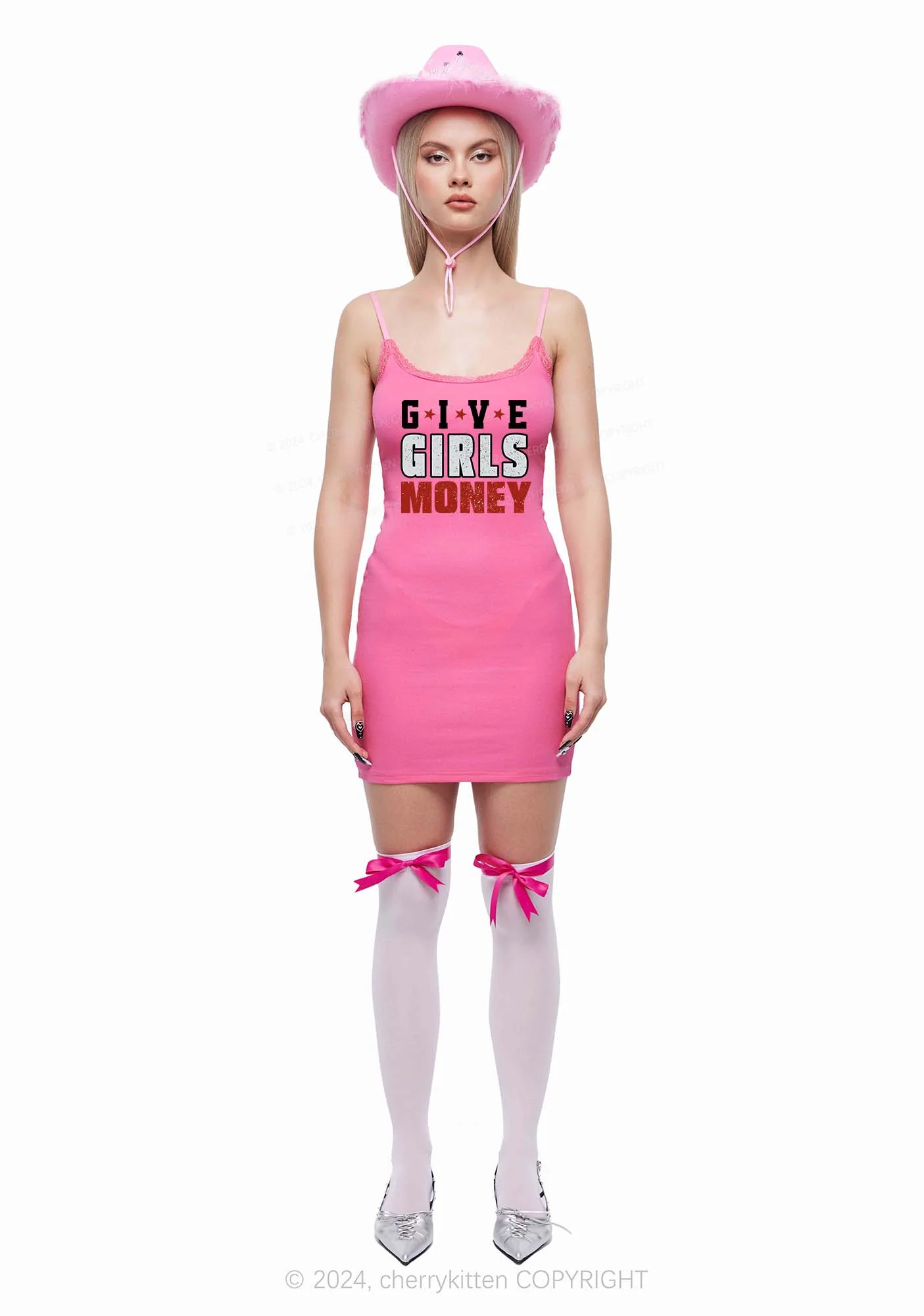Give Girls Money Y2K Lace Slip Dress Cherrykitten - Image 2