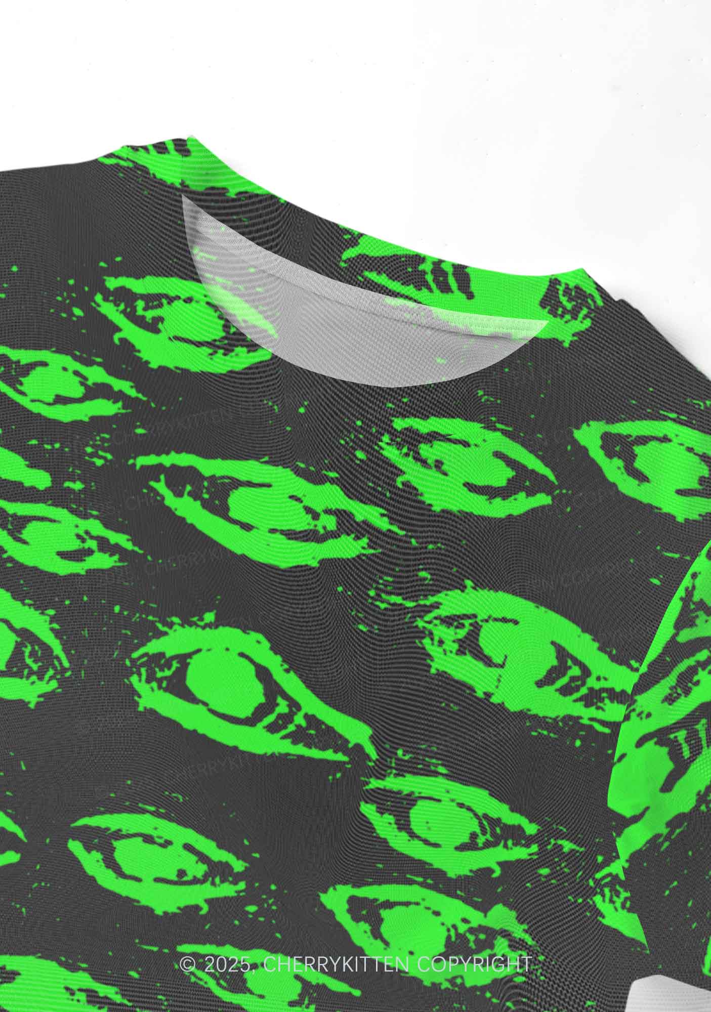 Glimmering Eyes Y2K Mesh Crop Top Cherrykitten - Image 3