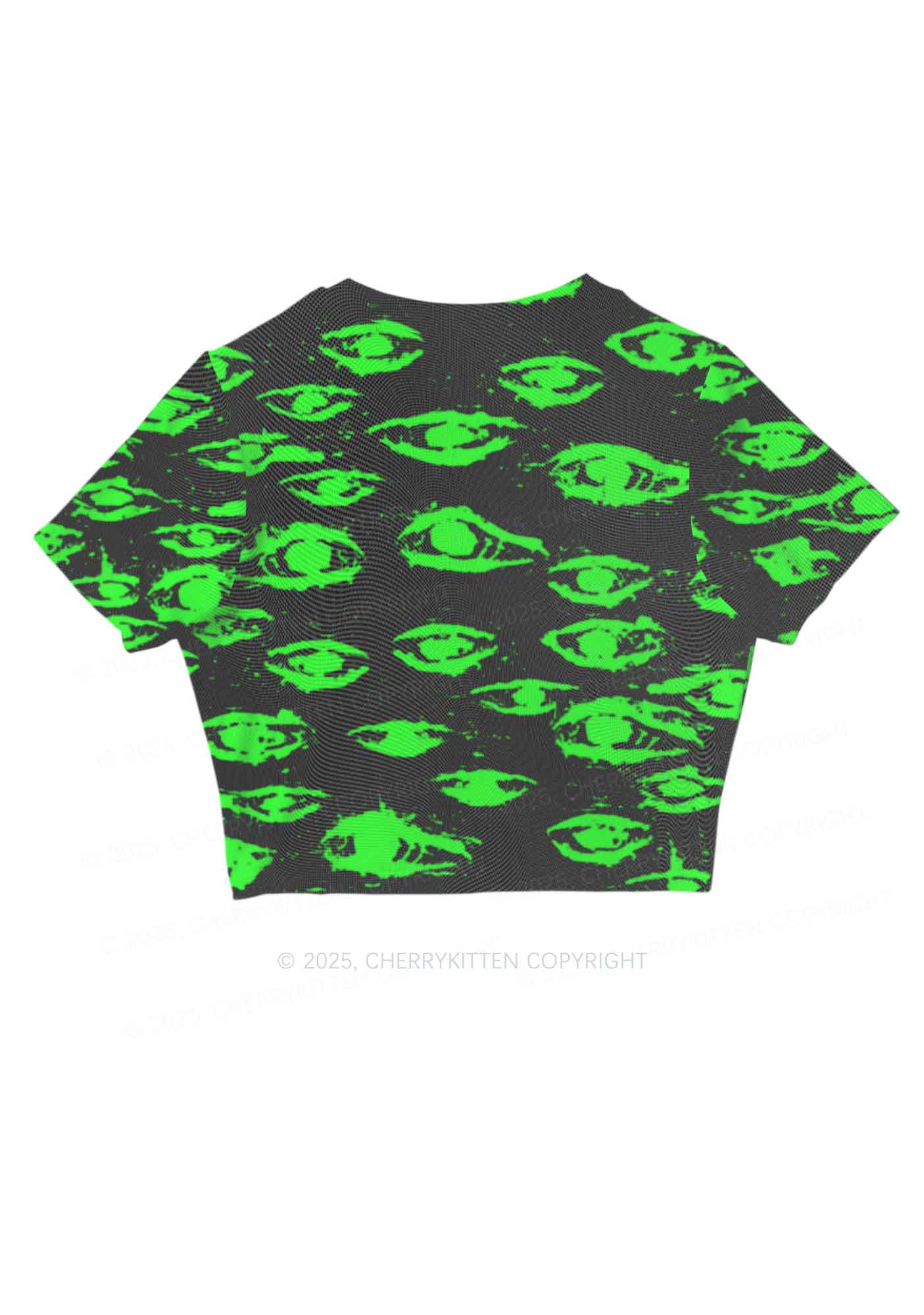 Glimmering Eyes Y2K Mesh Crop Top Cherrykitten - Image 5