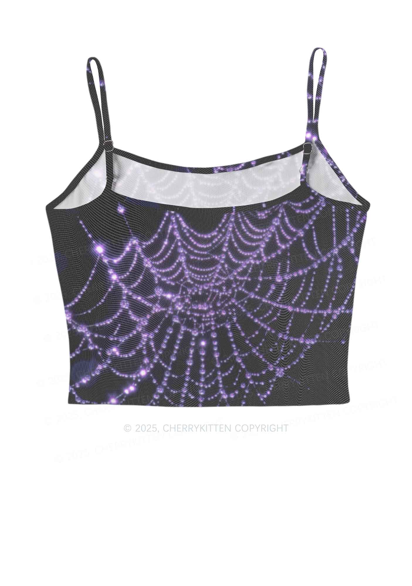 Glistening Spiderweb Y2K Mesh Cami Tank Cherrykitten - Image 3