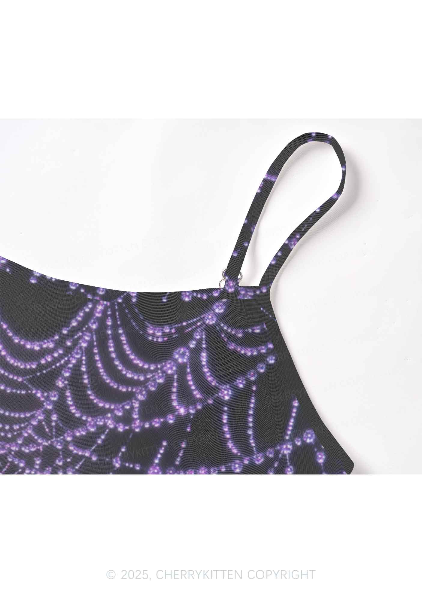 Glistening Spiderweb Y2K Mesh Cami Tank Cherrykitten - Image 5