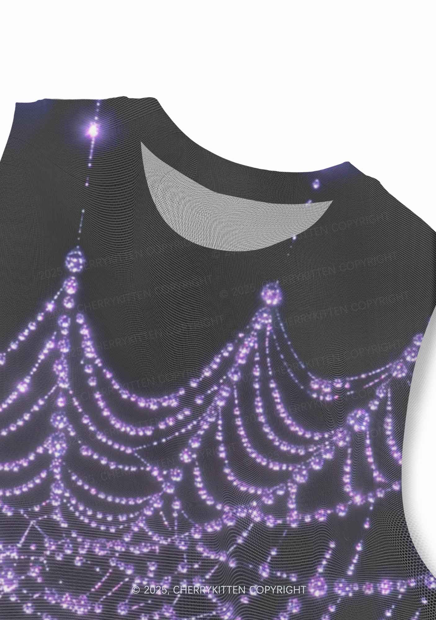 Glistening Spiderweb Y2K Mesh Muscle Tank Cherrykitten - Image 3
