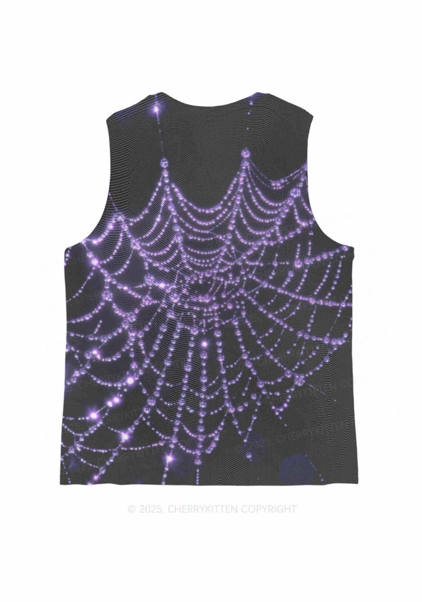 Glistening Spiderweb Y2K Mesh Muscle Tank Cherrykitten - Image 4
