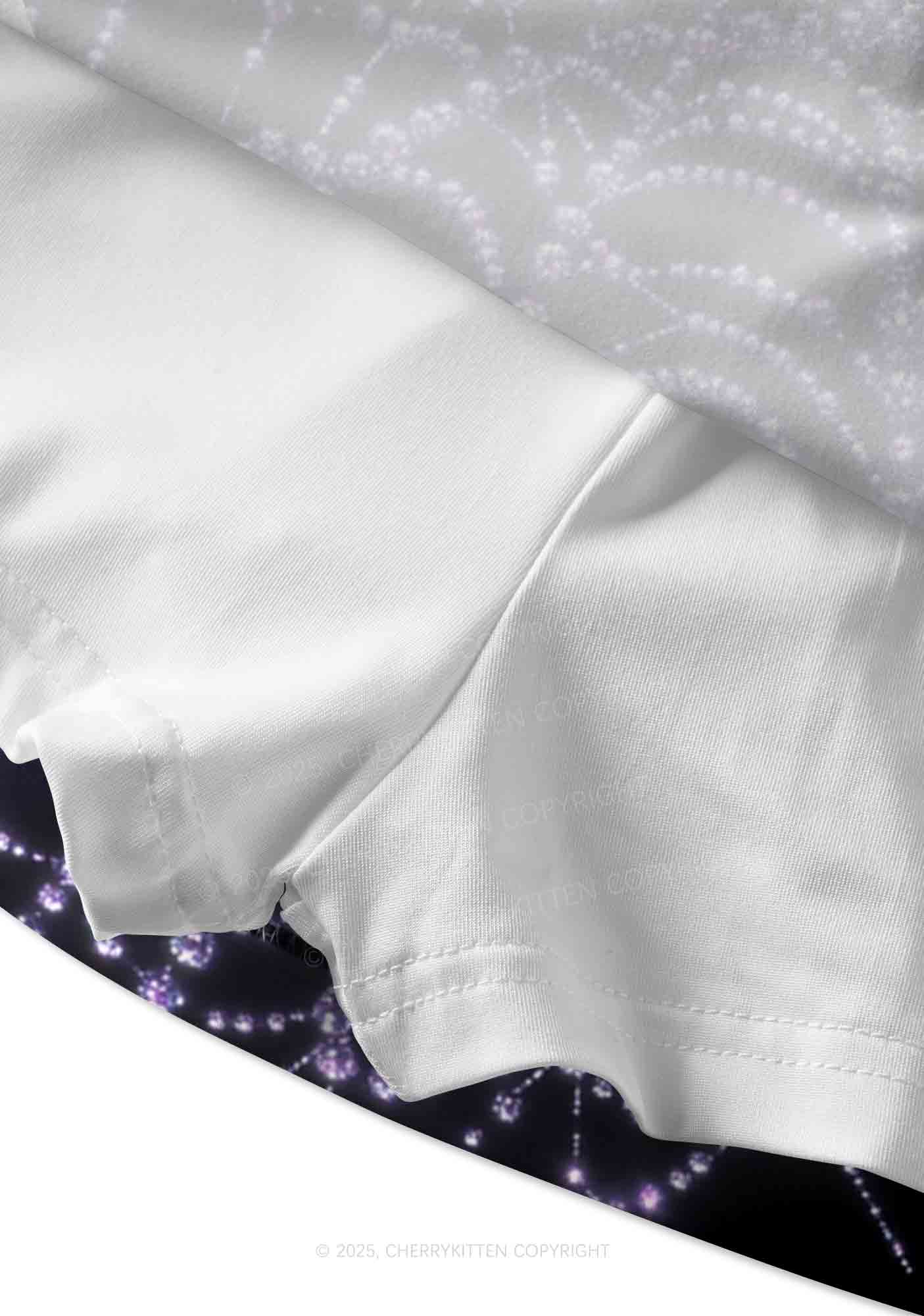 Glistening Spiderweb Y2K Print Mini Skirt Cherrykitten - Image 3
